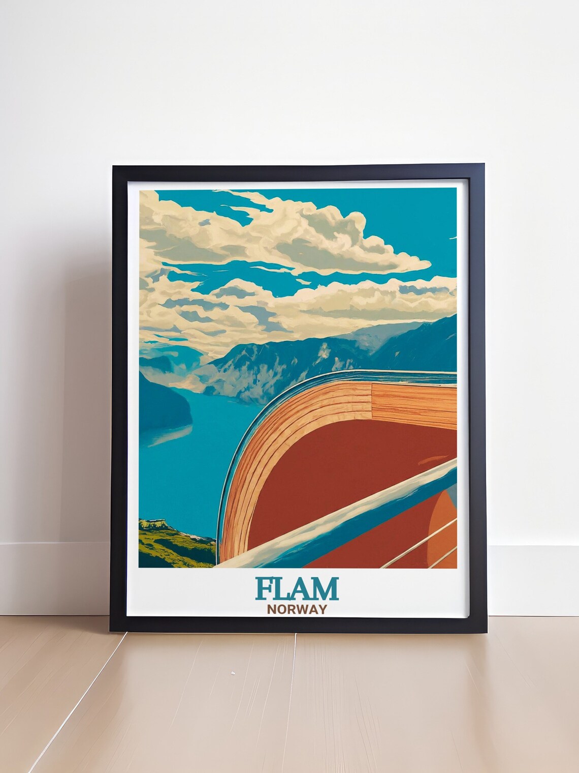 Flam Stegastein Viewpoint Fjord Overlook Norway Travel Poster - Image 4