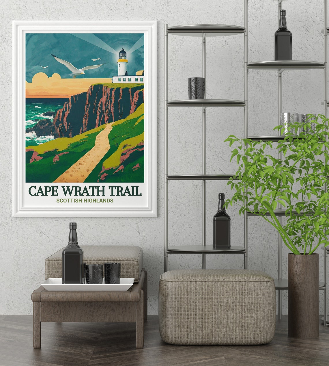 Cape Wrath Lighthouse Seabirds Over Dramatic Sea Cliffs Poster - Image 3