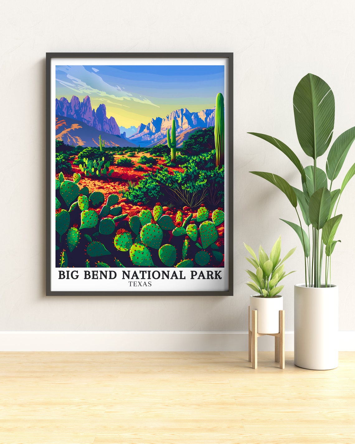 Big Bend National Park Prickly Pear Cactus Desert Texas Travel Poster - Image 2