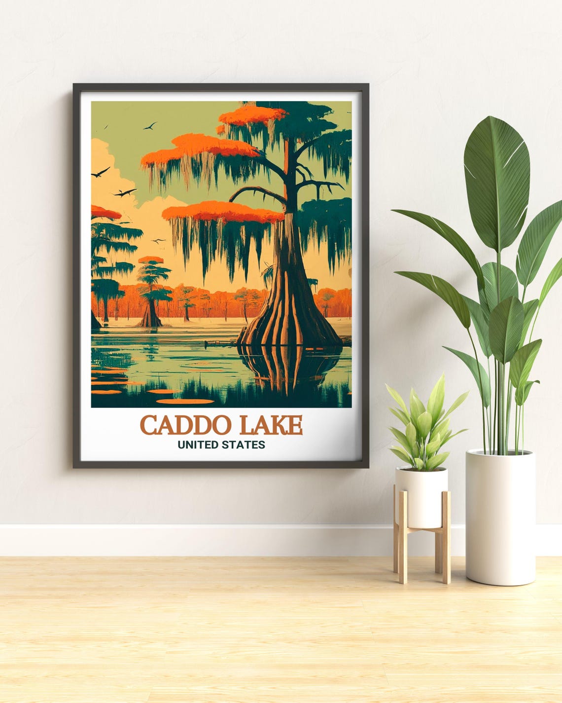 Caddo Lake United States Poster Cypress Trees Sunset Moss Bayou Design - Image 4