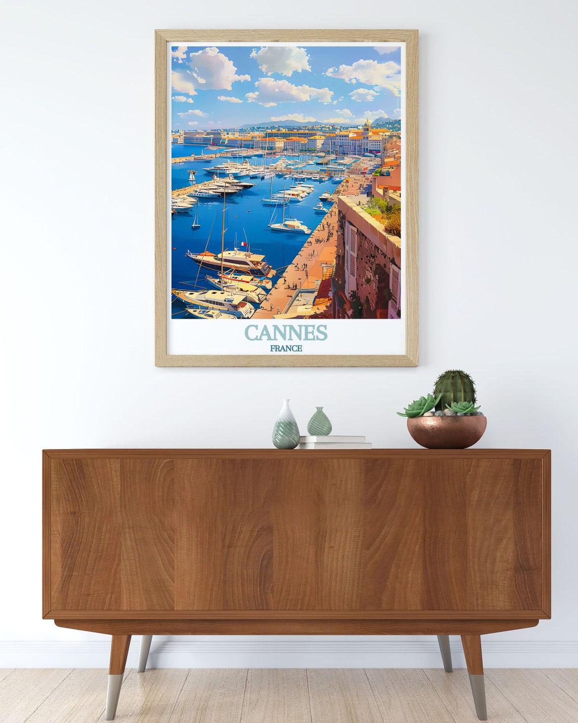 Cannes Travel Art Le Vieux Port Art Print Le Vieux Port France Art Print Le Vieux Port Artwork - Image 2