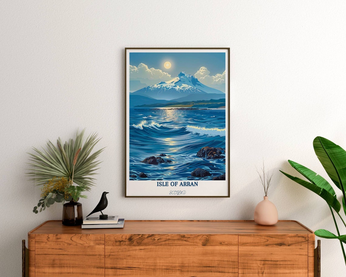 Isle Of Arran Travel Print Arran Wall Art Isle Of Arran Travel Poster Arran Print Island Retro Travel Print Housewarming Gift - Image 2