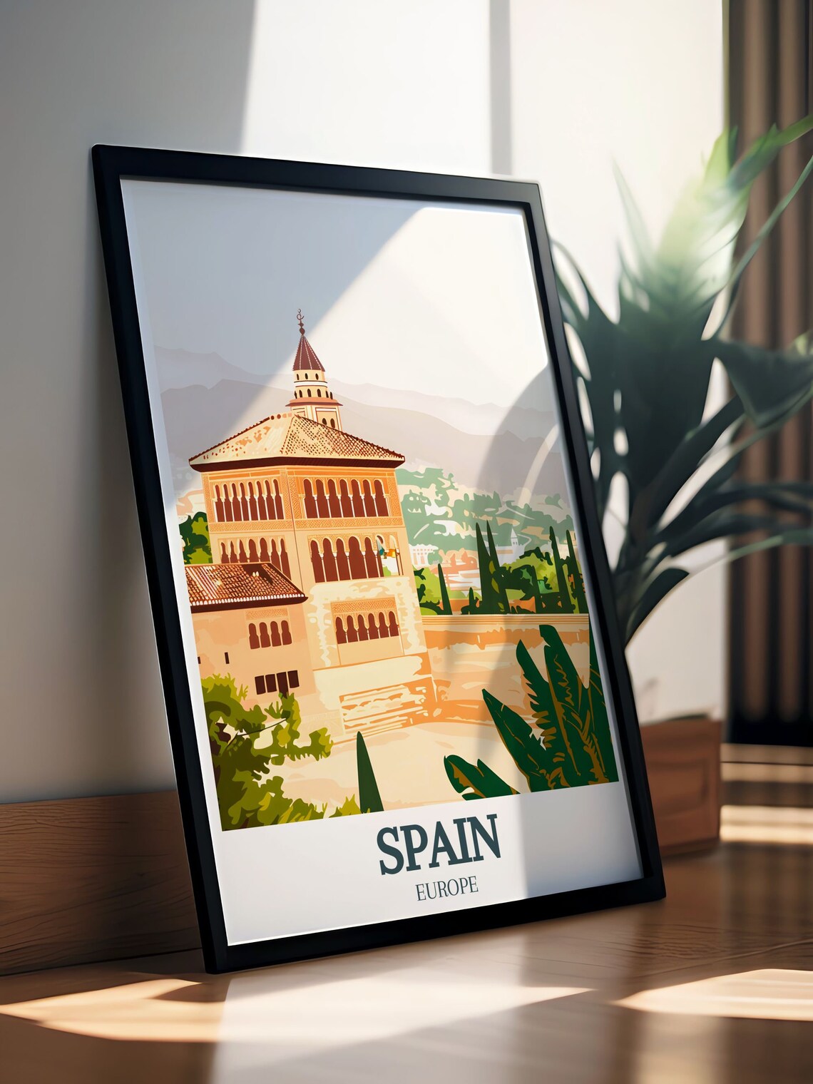 Spain Granada Alhambra Palace Gardens Andalusia Landmark Travel Poster - Image 2