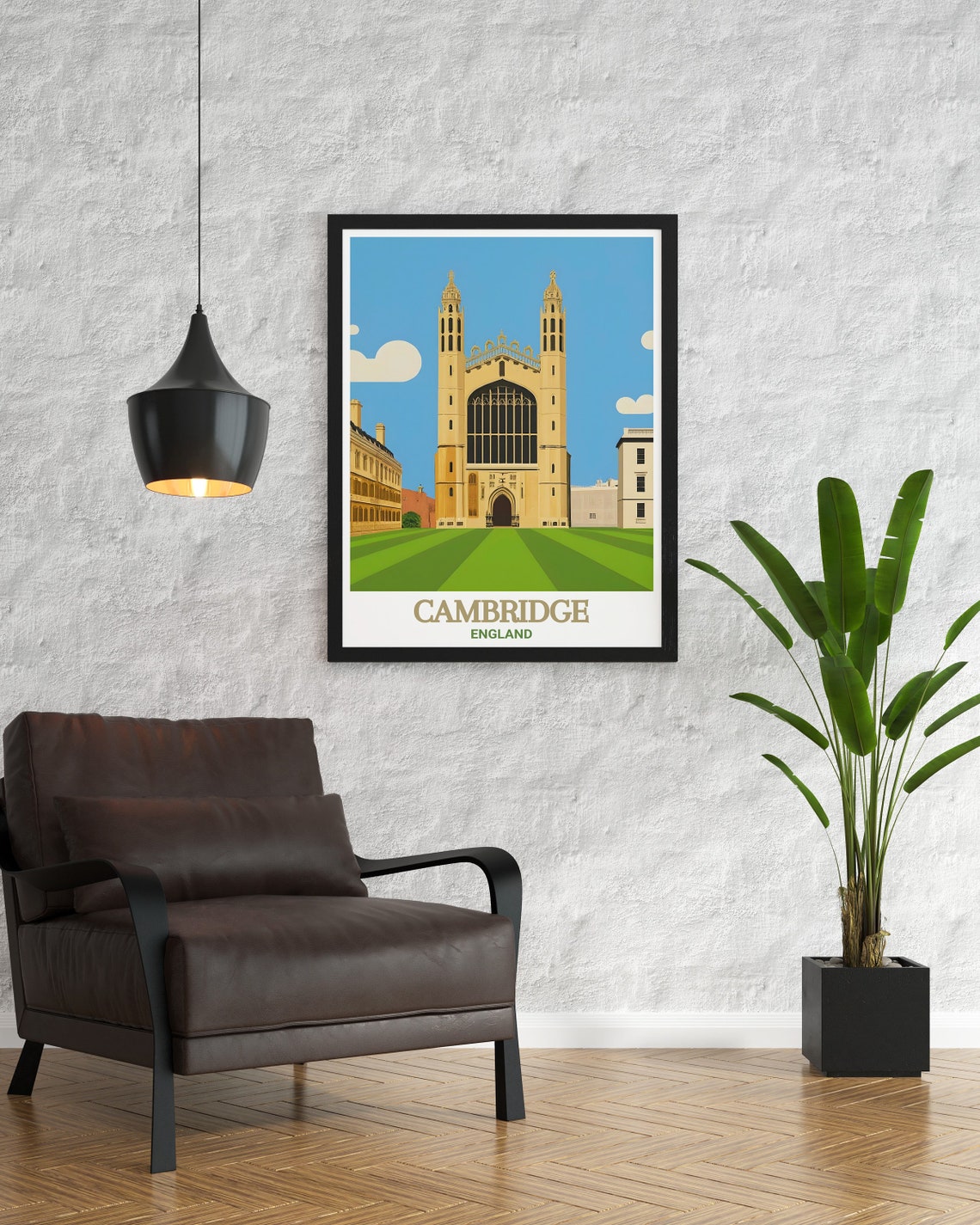 Kings College Chapel Cambridge Gothic Front Lawn England Poster - Image 2