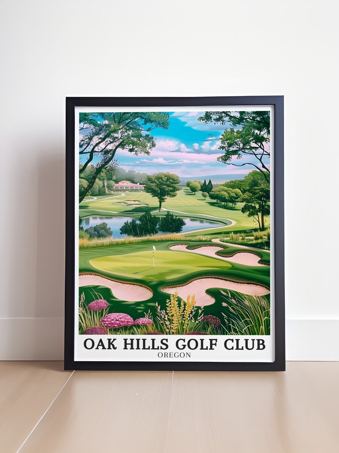 Oak Hills Golf Club Oregon Flagstick Course Clubhouse View Poster - Image 4