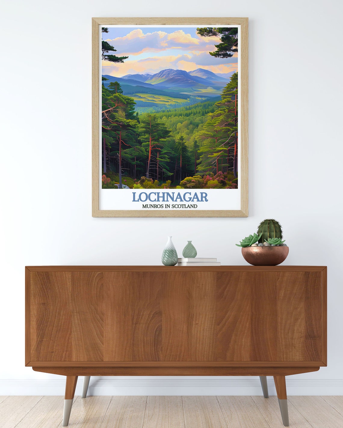Lochnagar Scotland Pine Forest View Toward Blue Peaks Poster - Image 3