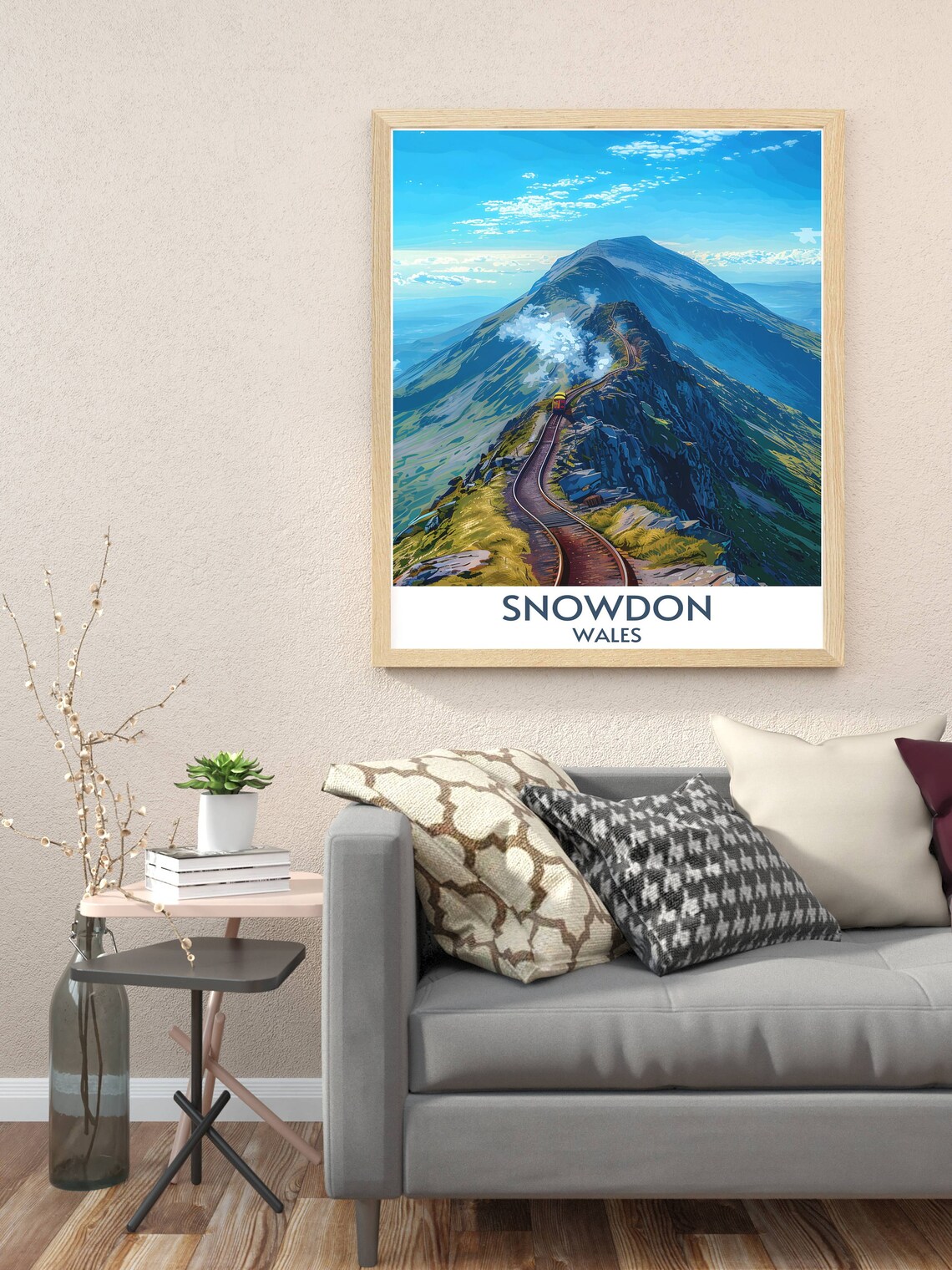 Snowdon Wales Travel Poster Mountain Railway Above the Clouds View - Image 3