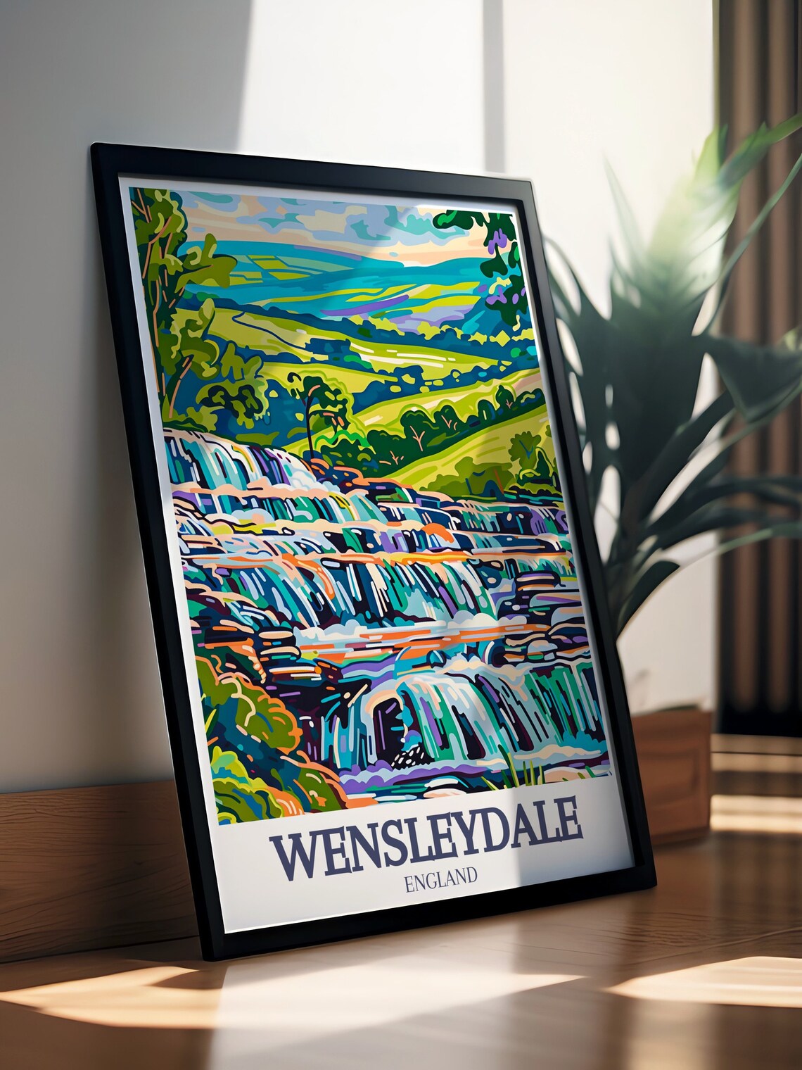 Wensleydale Aysgarth Falls England Waterfall Dales Travel Poster - Image 2