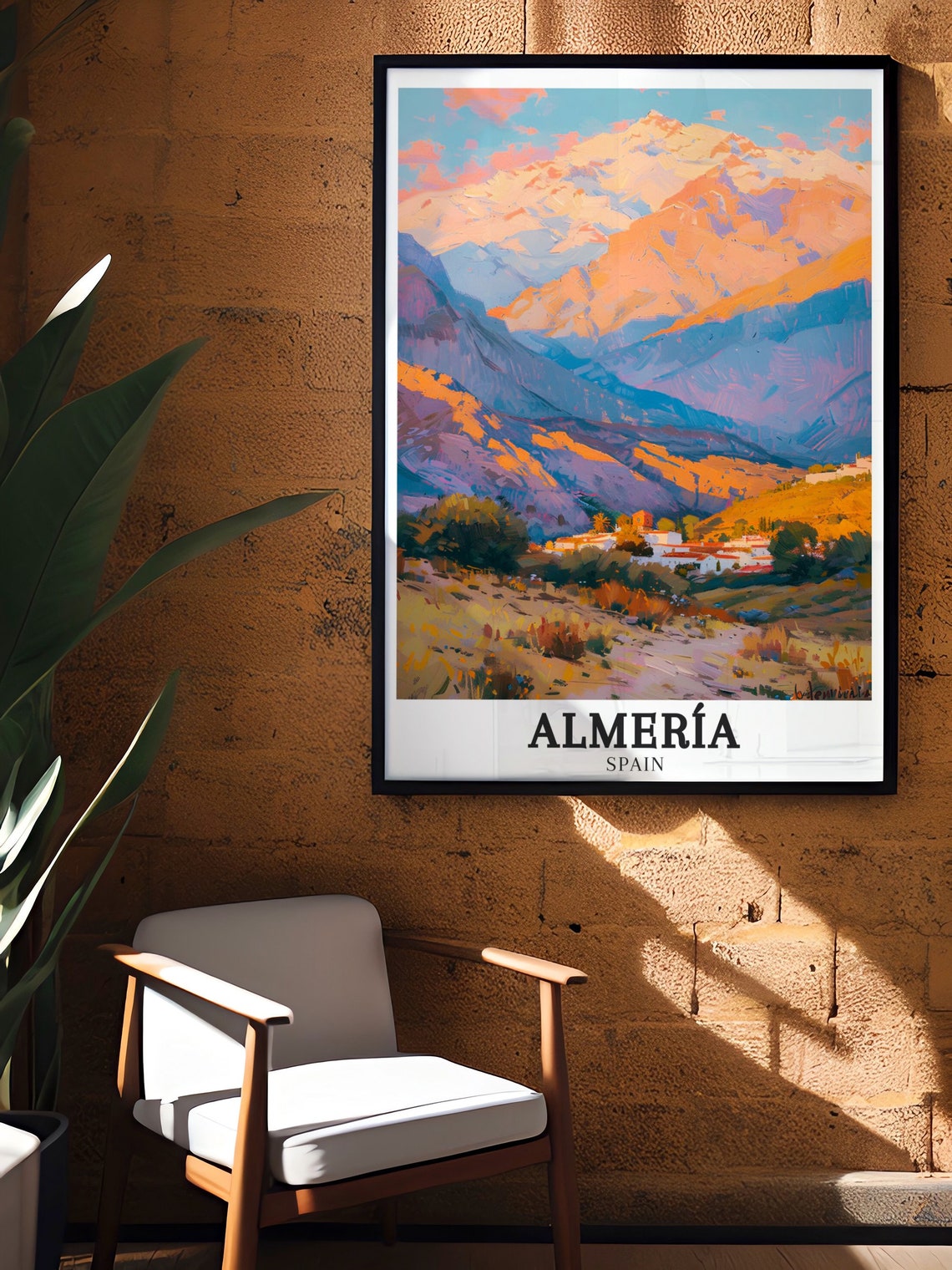 Almeria Tabernas Desert and Sierra Nevada Peaks View Art Poster - Image 2