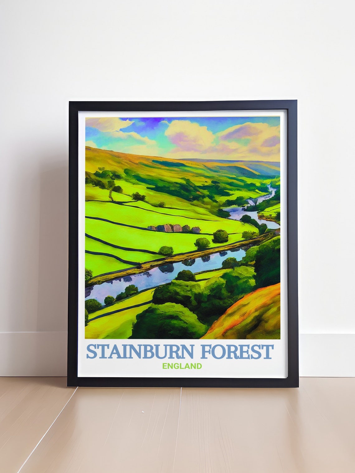 Stainburn Forest Washburn Valley River Rolling Green Hills Poster - Image 4