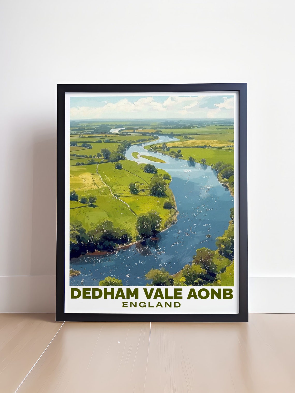 Dedham Vale Aerial River View Constable Country England Poster - Image 4