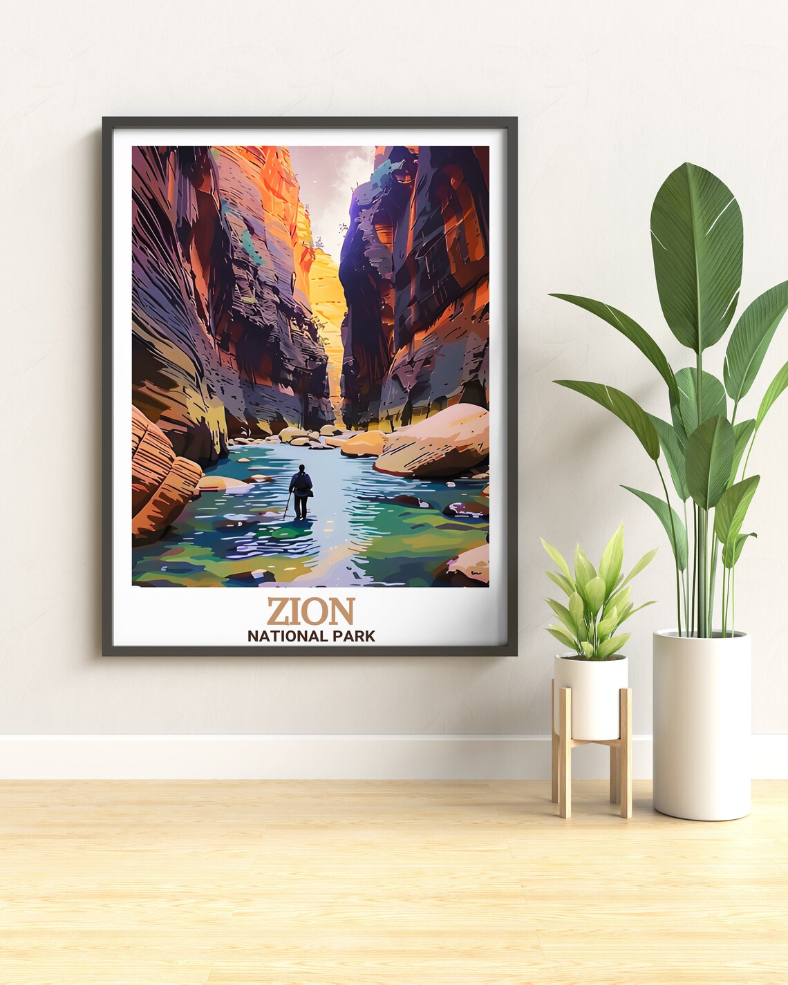 Zion National Park The Narrows Slot Canyon Wading Travel Poster - Image 2