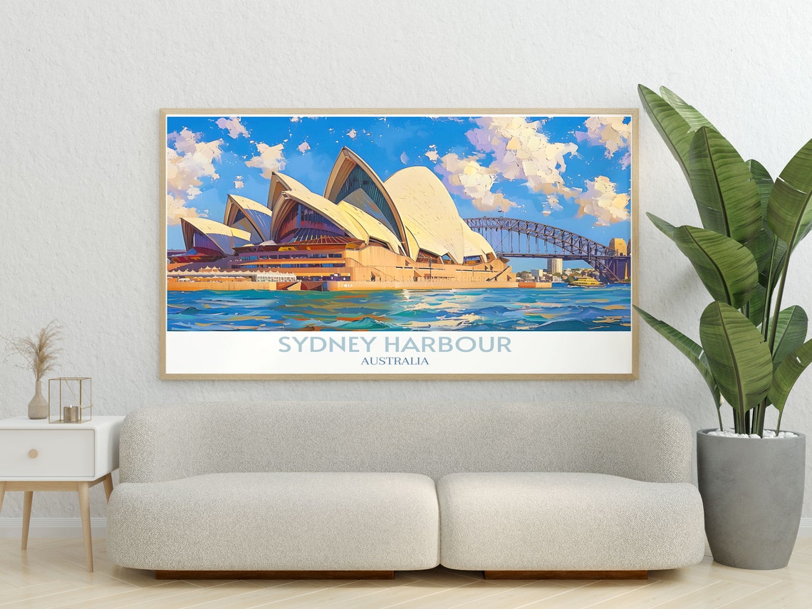 Sydney Harbour Opera House Close Up Blue Sky Day Travel Poster - Image 4