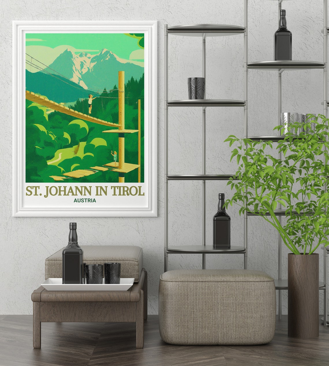 St Johann in Tirol Hornpark High Ropes Climbing Forest Poster - Image 2