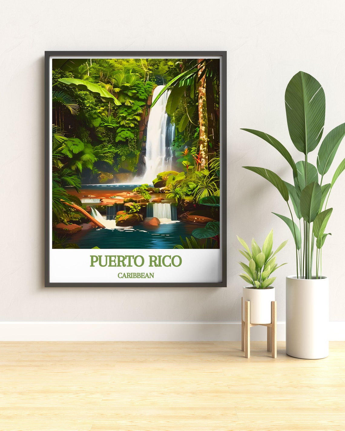 Puerto Rico Caribbean Rainforest Waterfall Jungle Falls Poster - Image 2