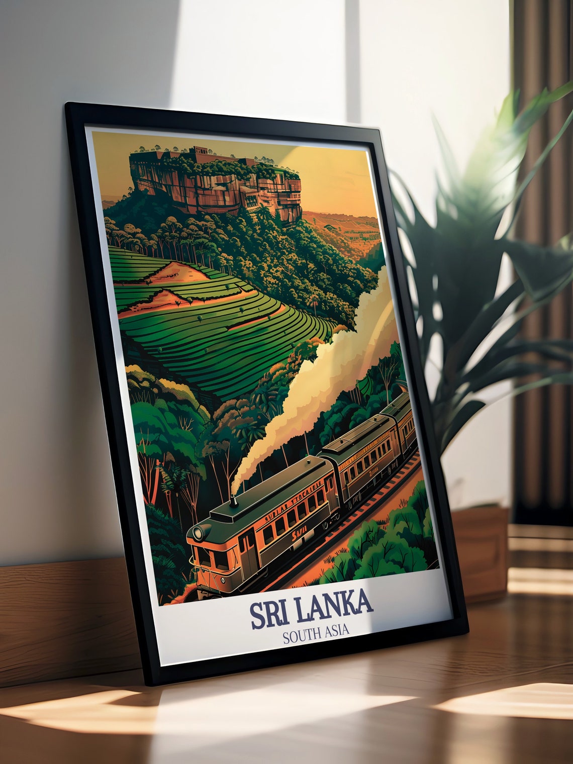 Sri Lanka Sigiriya Rock Tea Terraces Scenic Mountain Train Poster - Image 2