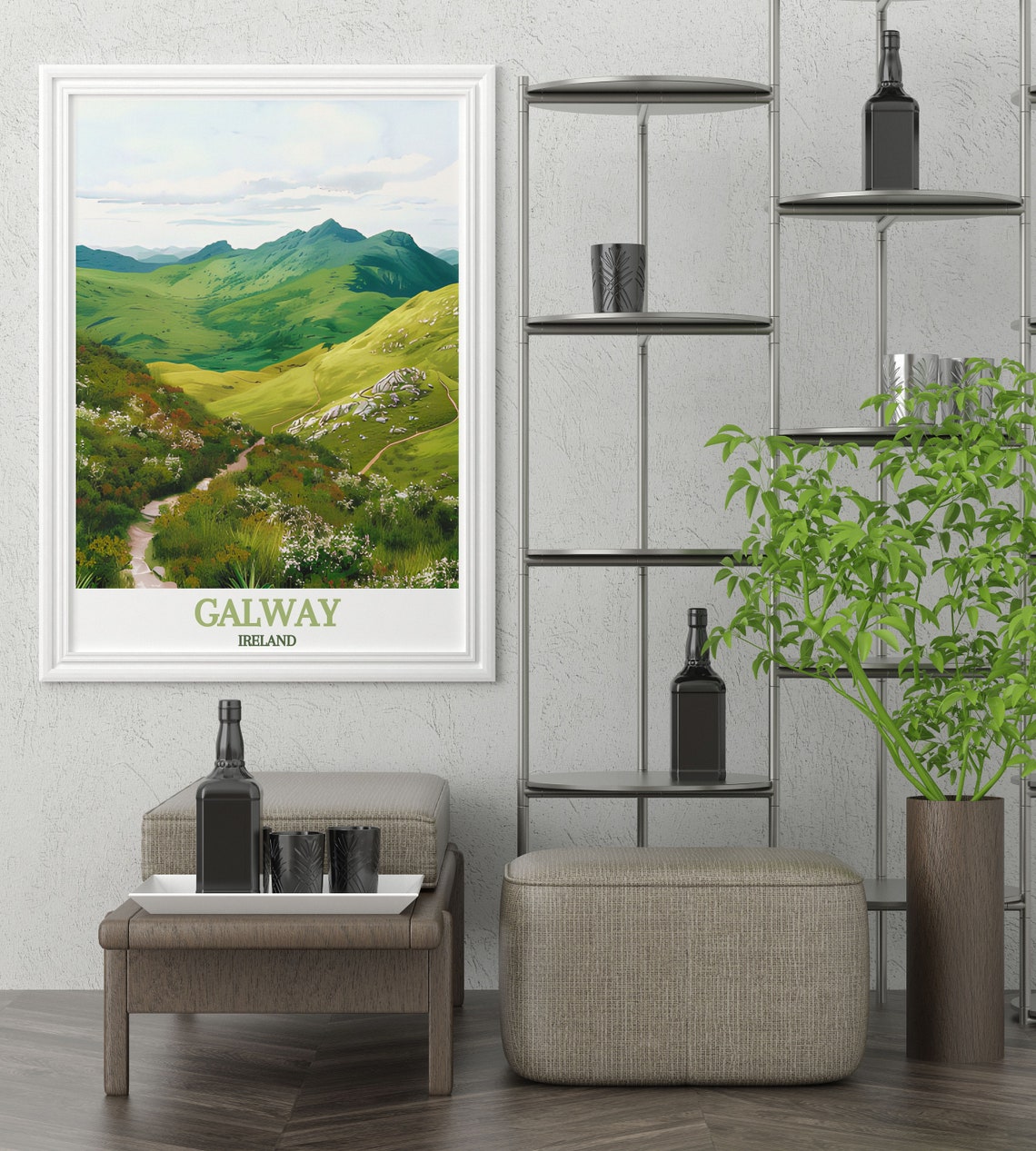 Galway Ireland Emerald Mountain Trails and Valleys Travel Poster - Image 2