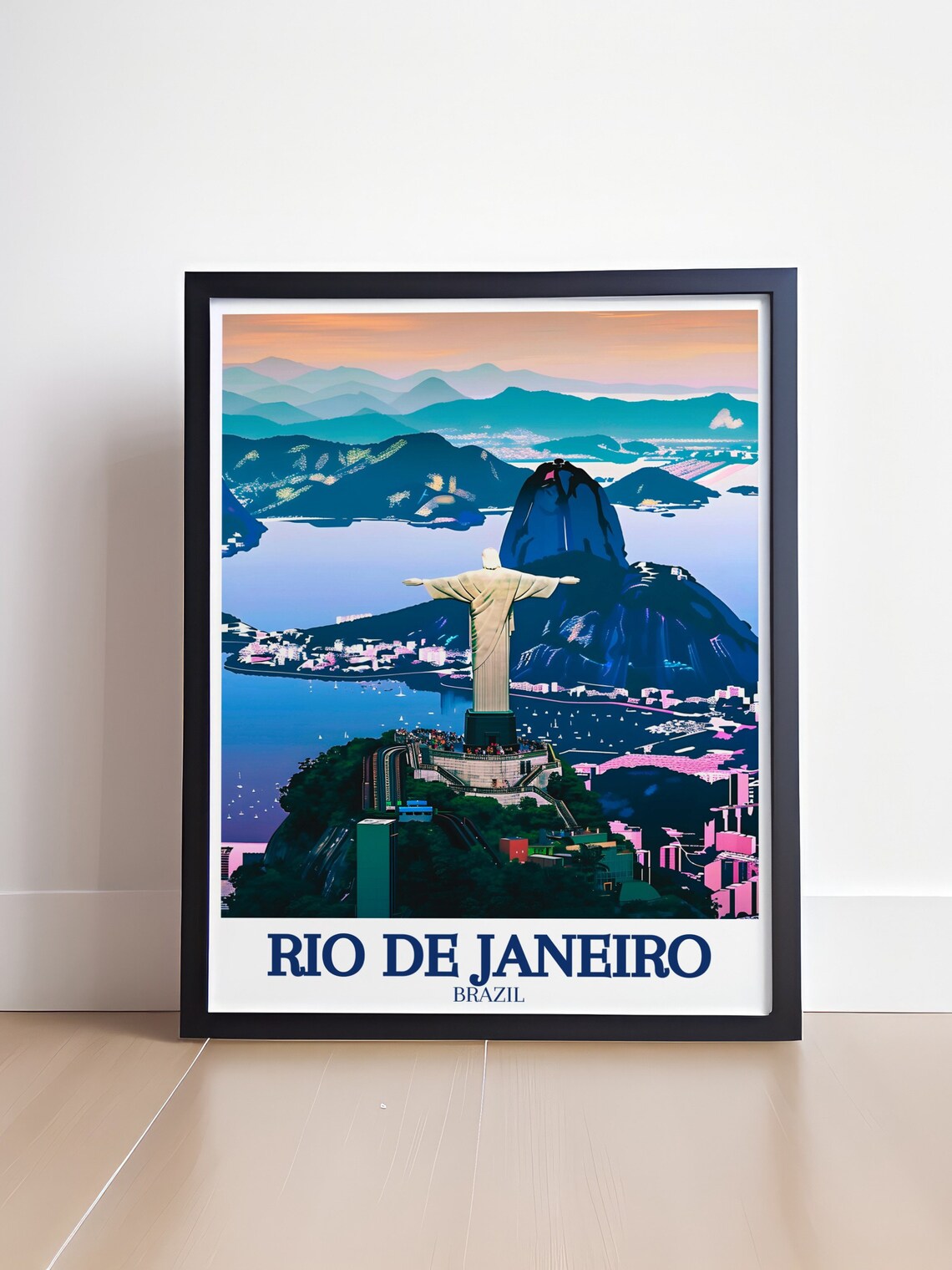 Rio De Janeiro Brazil Christ The Redeemer Sugarloaf Travel Poster - Image 4