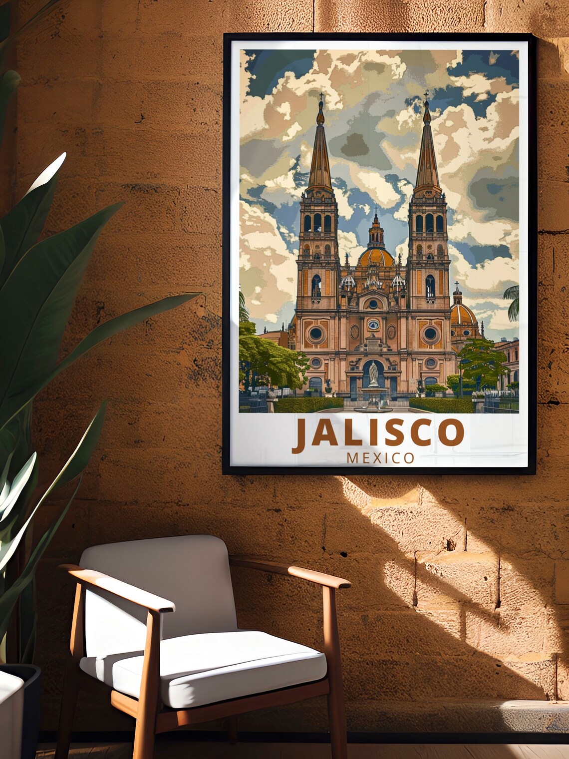 Jalisco Mexico Travel Poster, Guadalajara Cathedral - Image 2