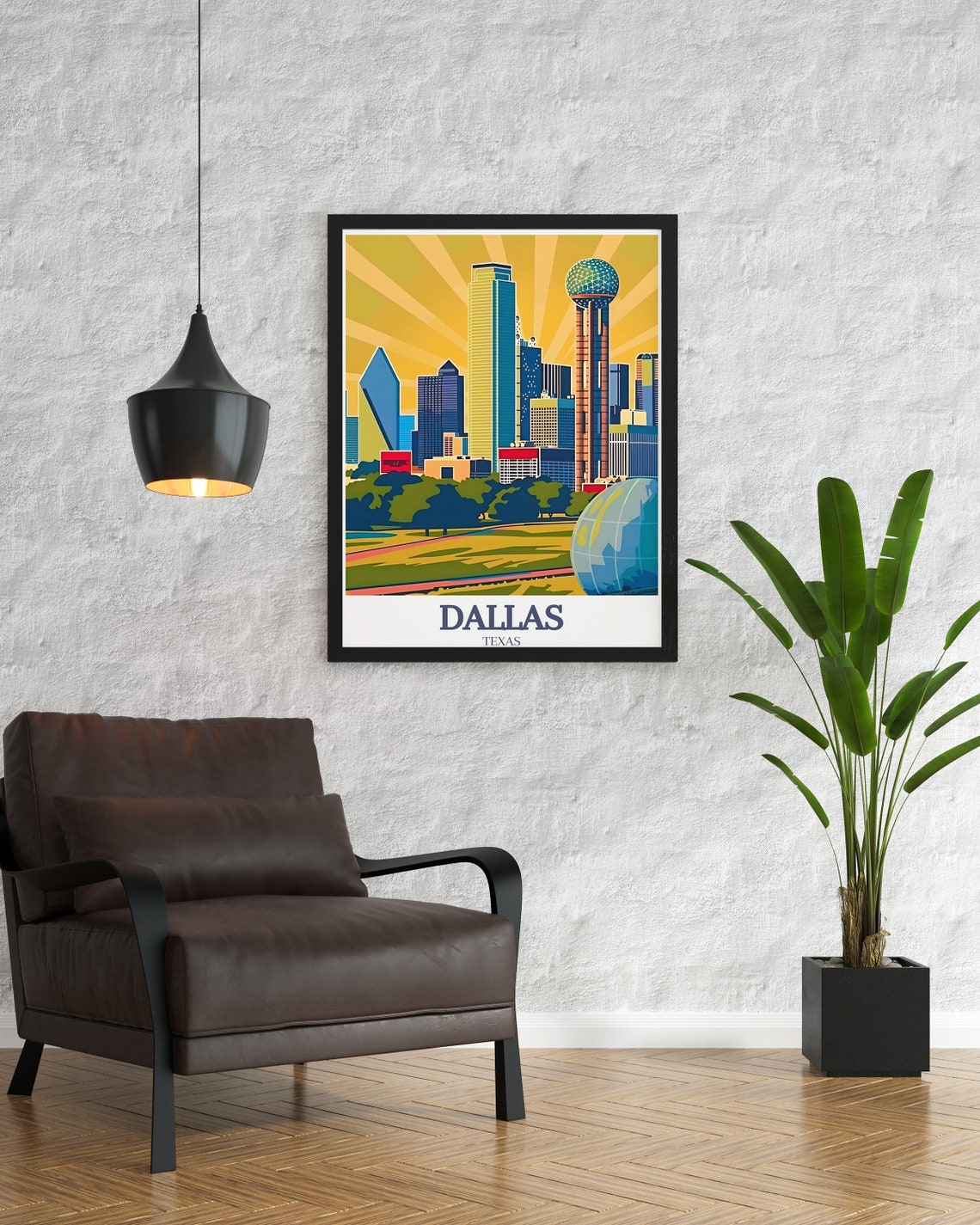 Dallas Travel Print Reunion Towerball In The Air Travel Poster Reunion Tower Ball In The Air Dallas Print Texas Home Decor - Image 3