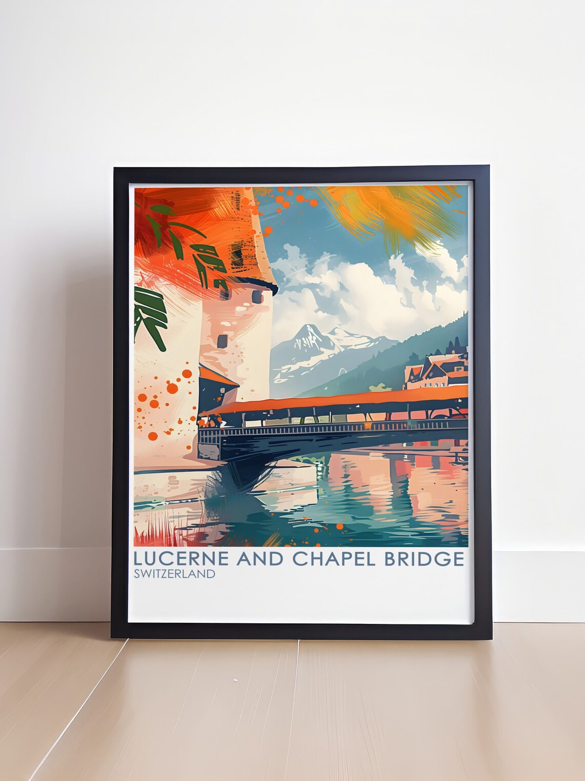 Lucerne Chapel Bridge Over The Reuss River Switzerland Poster - Image 4