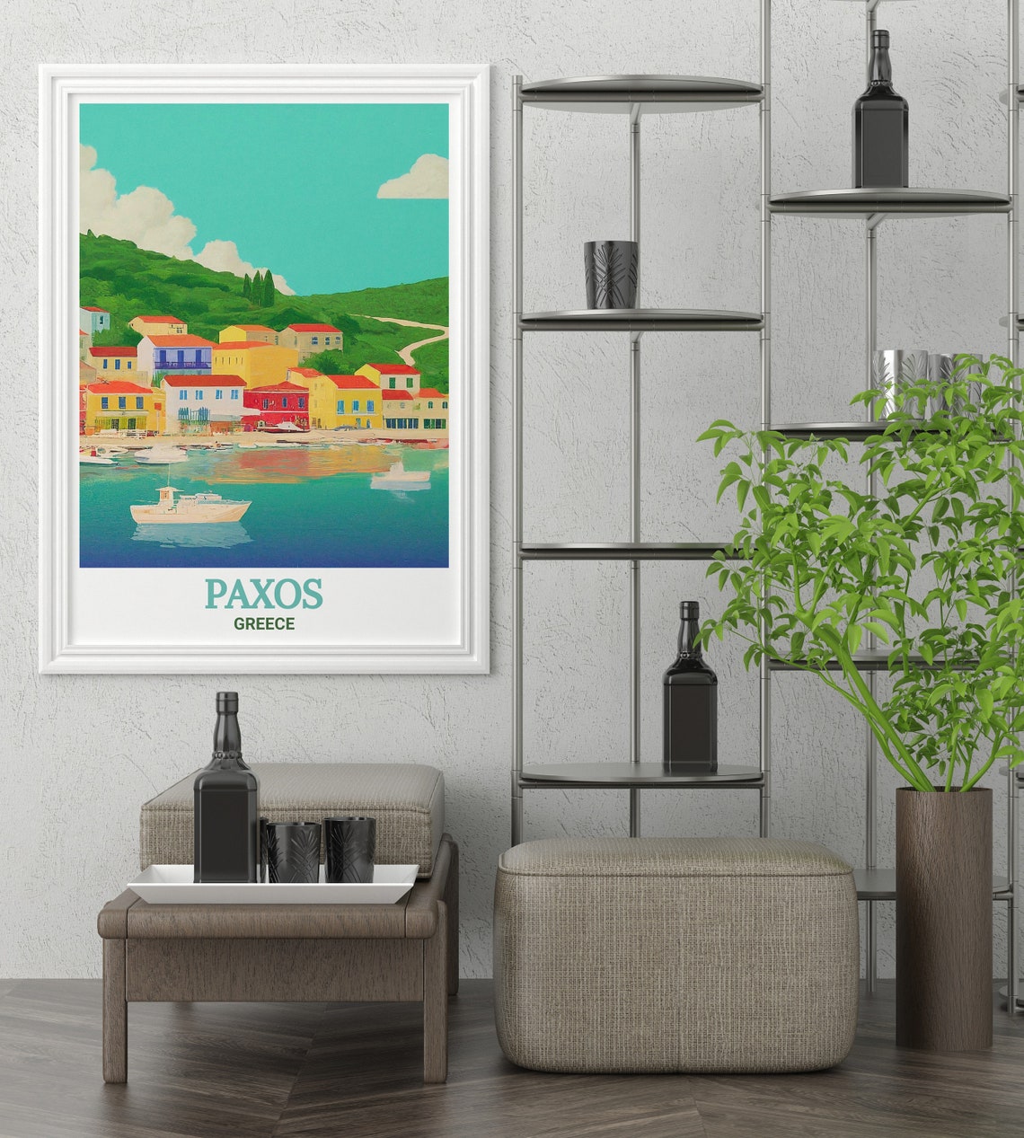 Paxos Travel Print Gaios Travel Poster And Greece Art Gaios Travel Gift And Paxos Gaios Decor Paxos Travel Print - Image 2