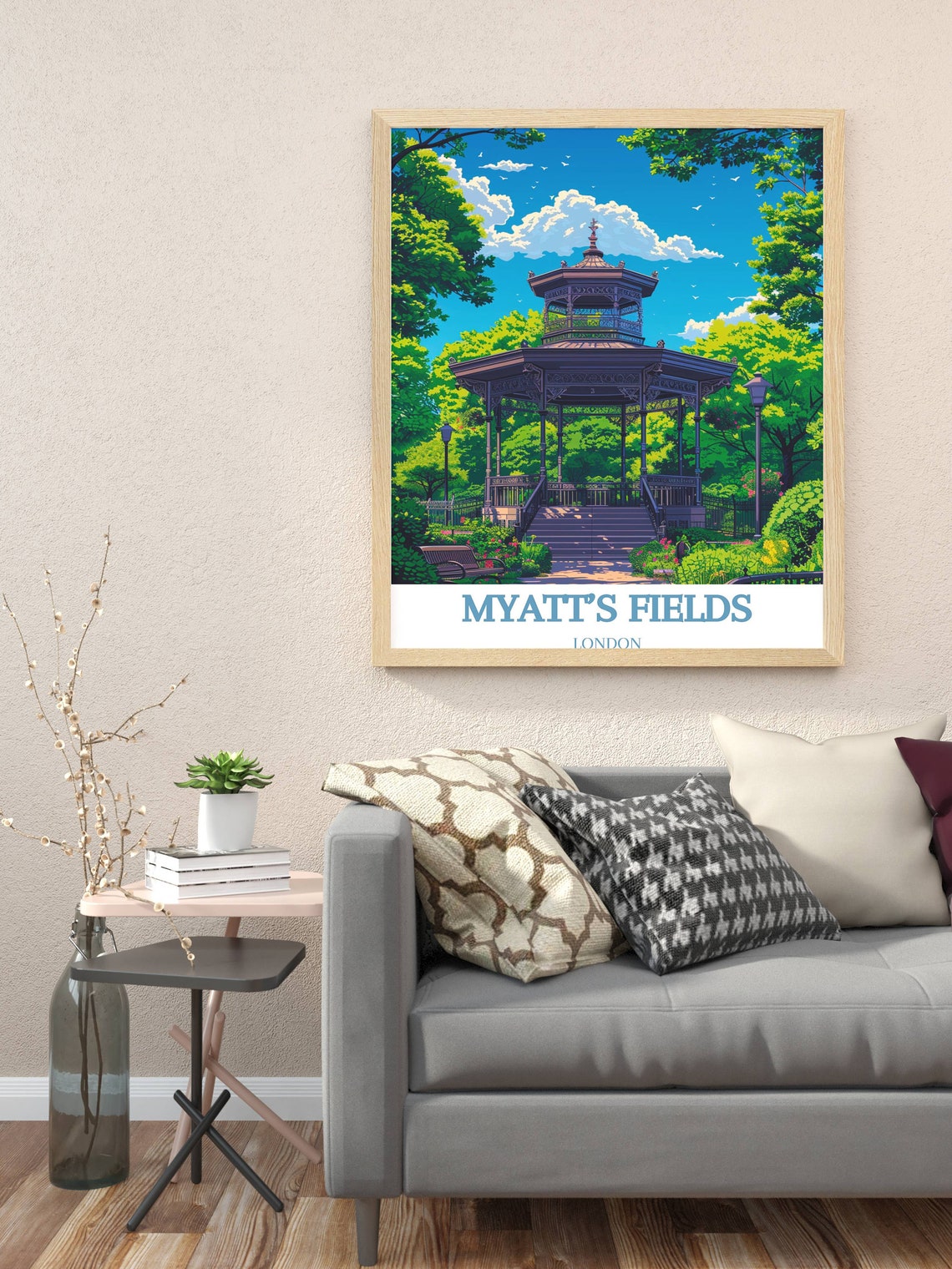 Myatts Fields London Victorian Bandstand Among Lush Green Trees Poster - Image 3