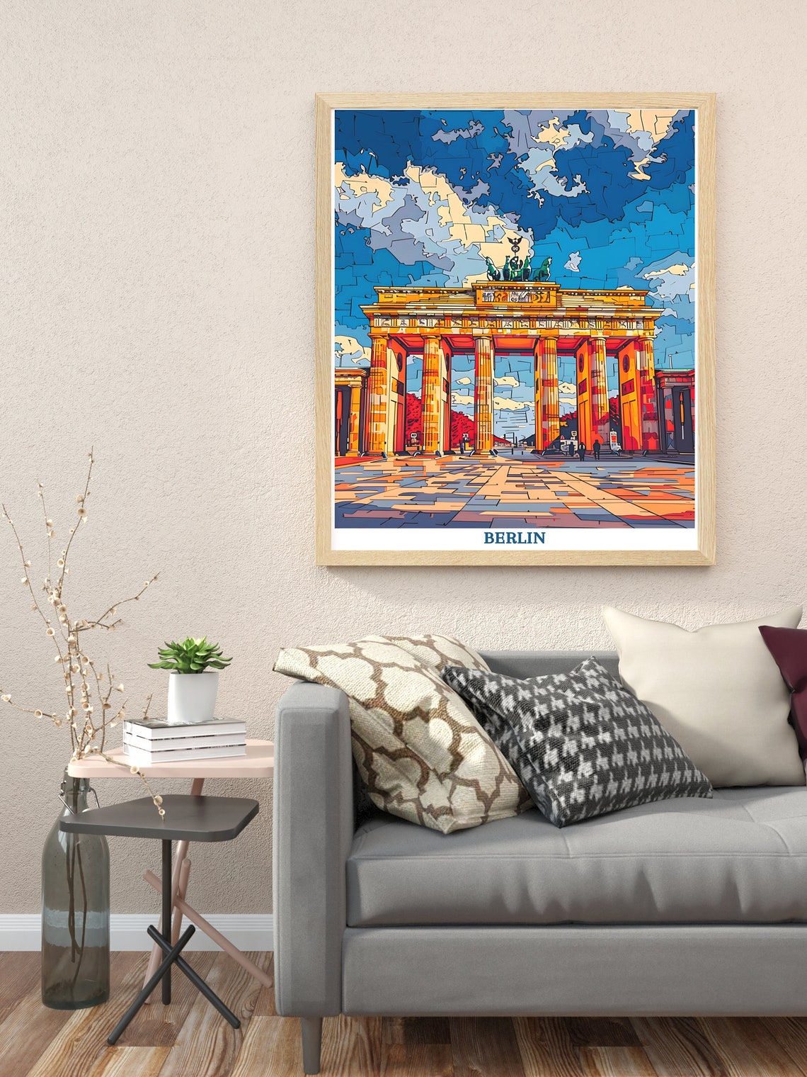 Berlin Brandenburg Gate Landmark Colorful Mosaic Style Art Poster - Image 2