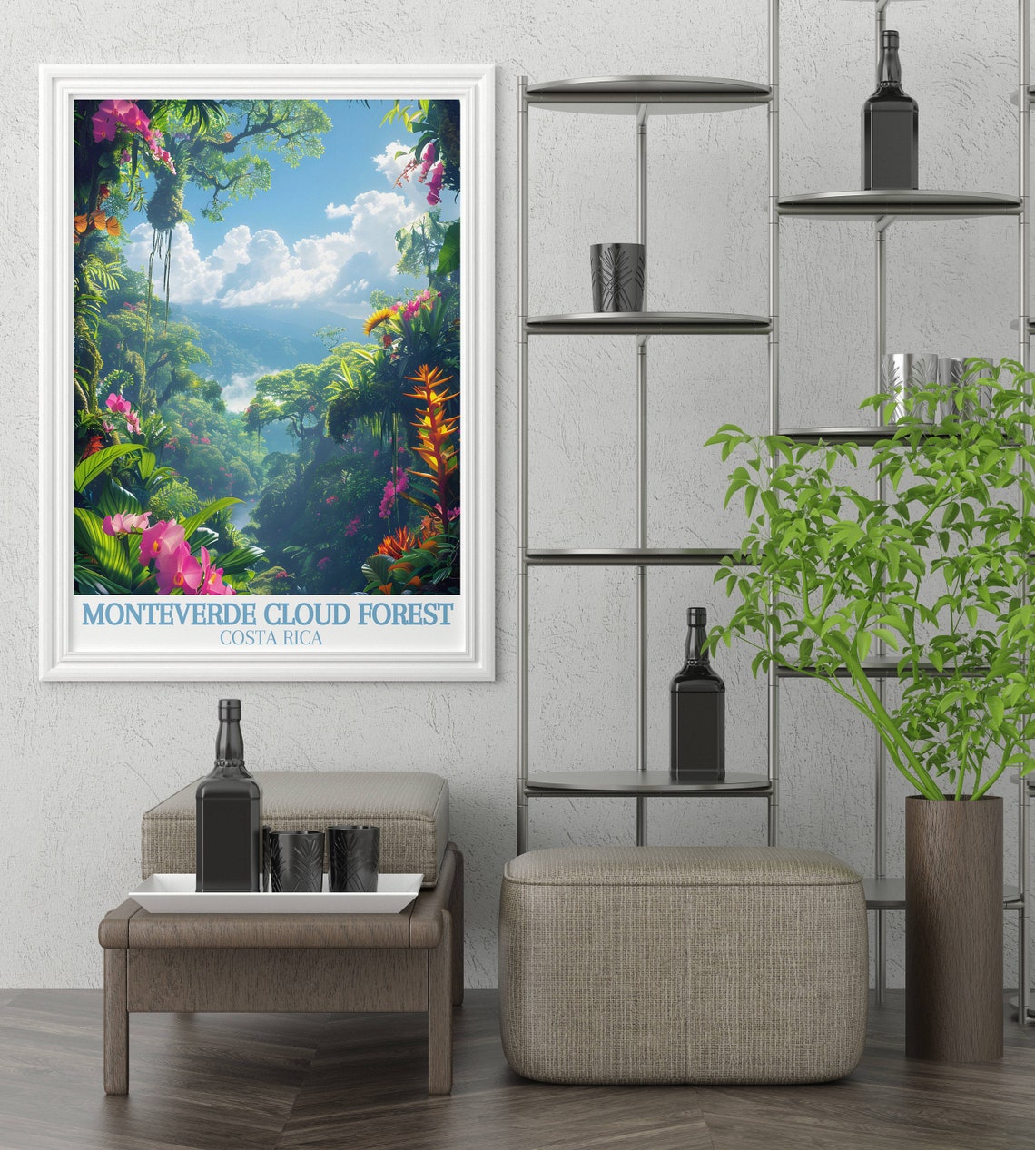 Monteverde Costa Rica Orchid Framed Lush Jungle Vista Poster - Image 3
