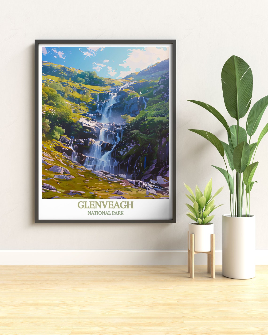 Glenveagh National Park Ireland Cascading Rocky Waterfall Poster - Image 3