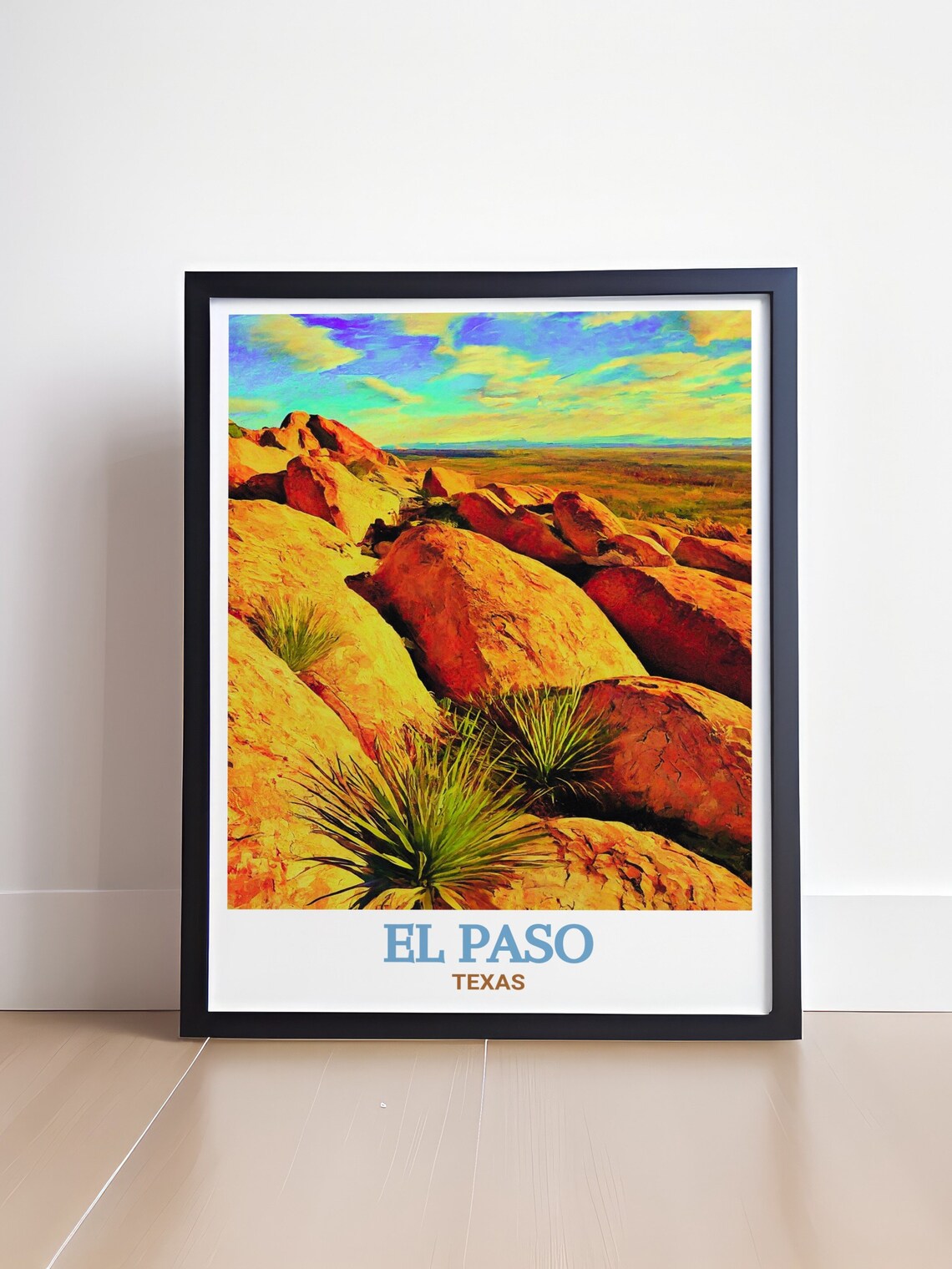 El Paso Texas Hueco Tanks Golden Boulders Desert Travel Poster - Image 4