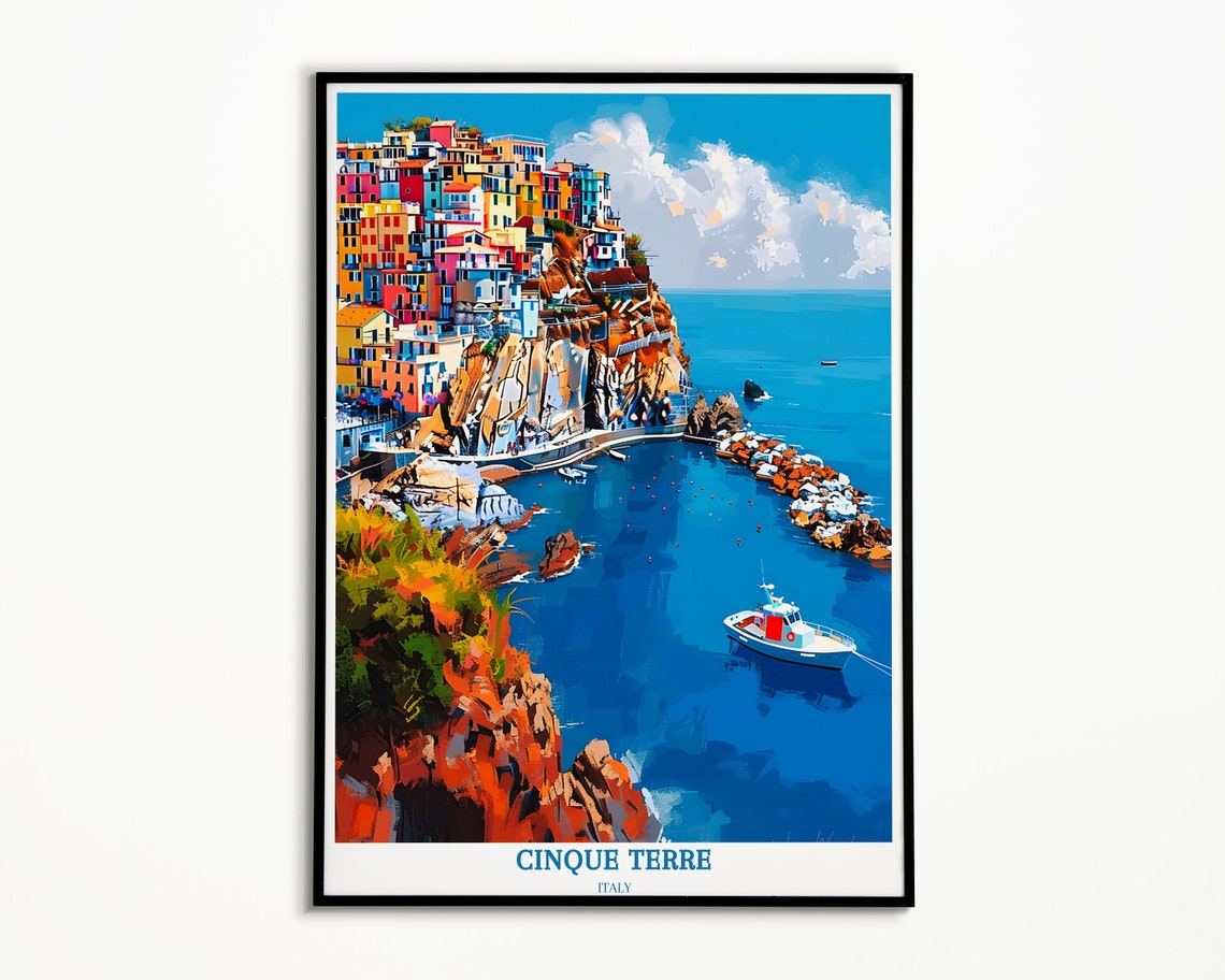 Cinque Terre Travel Print Manarola Cinque Terre Poster Italy Travel Print Italy Poster Manarola Oil Painting - Image 2
