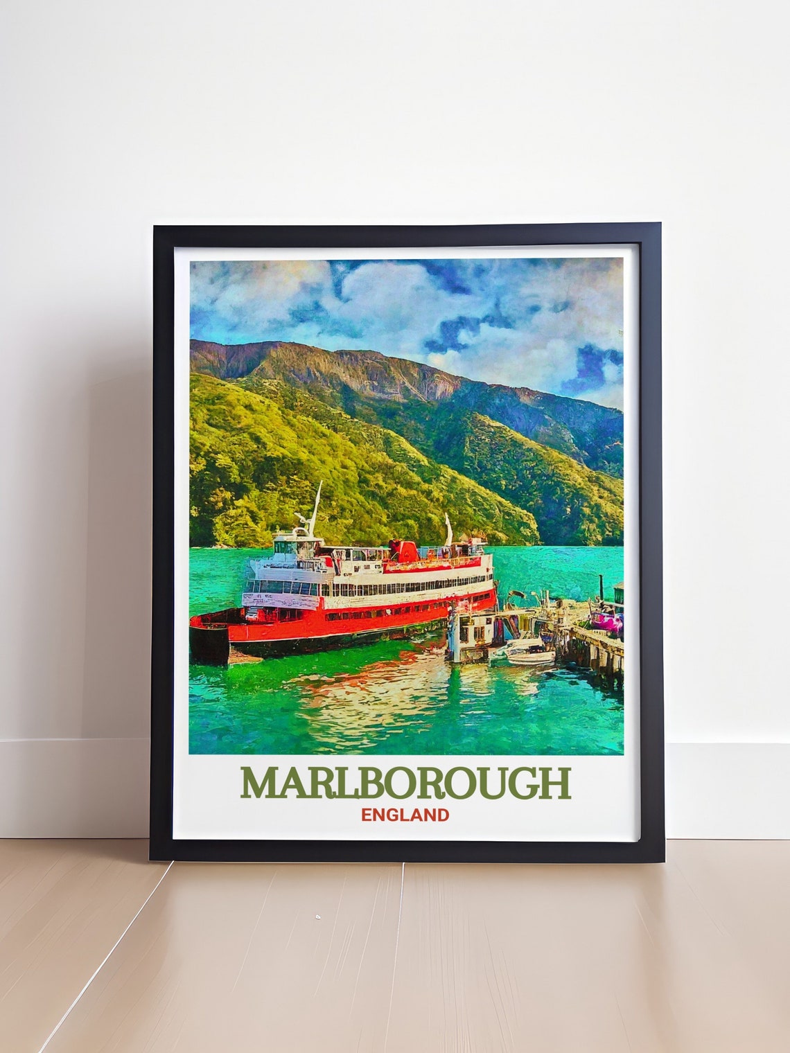 Marlborough Posters Scenic Picton Art Coastal Travel Wall Art Picton Travel Posters Scenic Picton Art Marlborough Coastal Views - Image 4