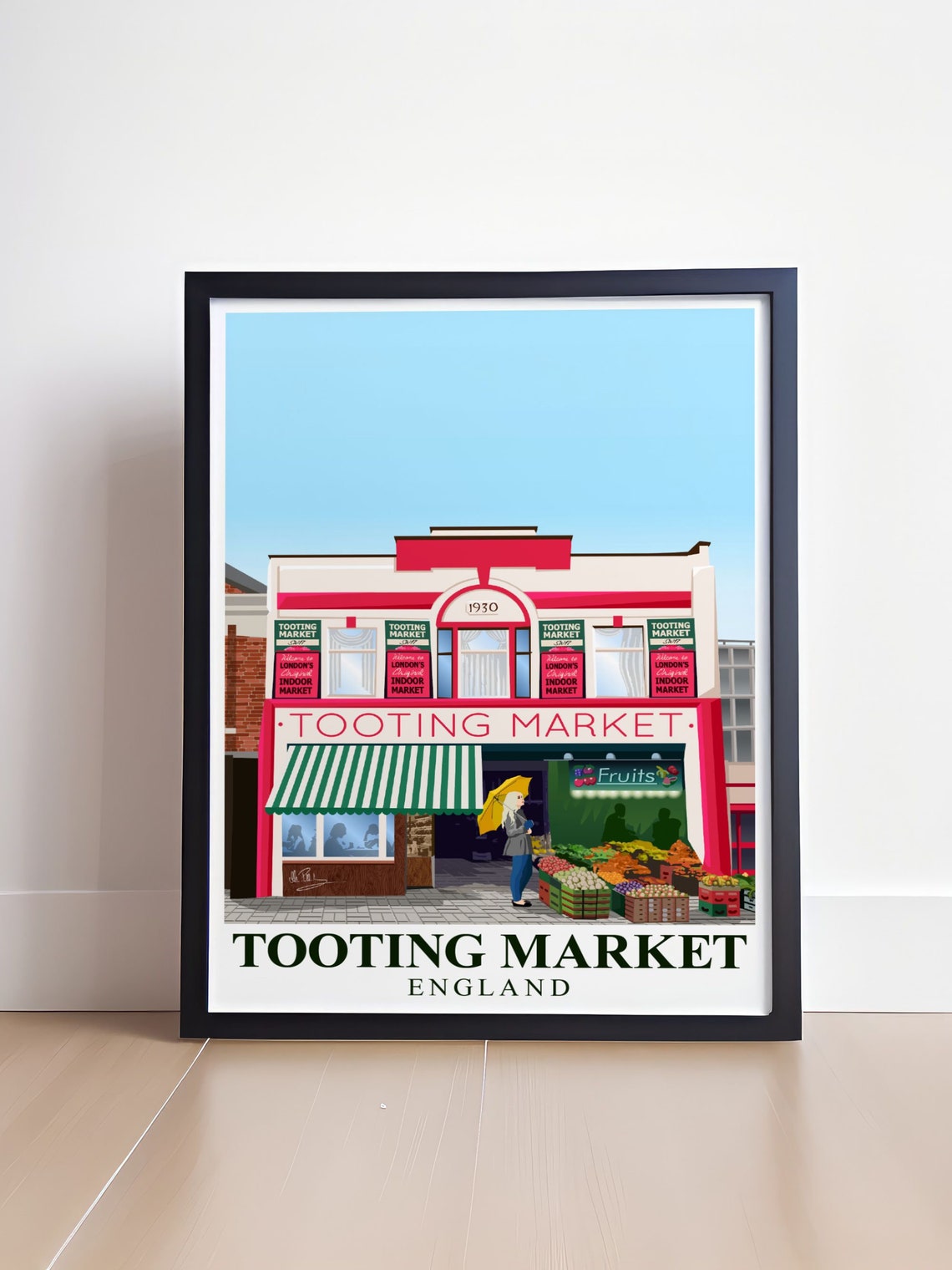 Tooting Market Travel Poster Tooting Market Wall Art Tooting Market Poster South London Decor London Travel Print London Artwork - Image 4