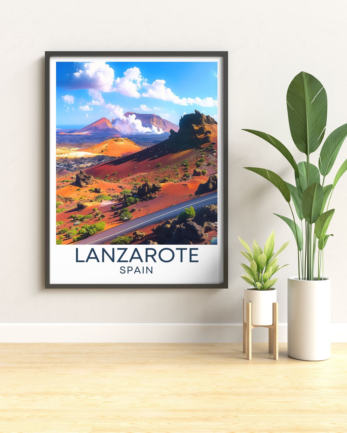 Lanzarote Spain Timanfaya Volcanic Landscape Red Earth Poster - Image 3