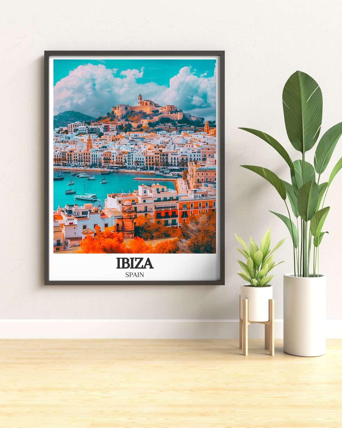 Ibiza Old Town Dalt Vila Harbor Front Wide Sweeping Panorama Poster - Image 3