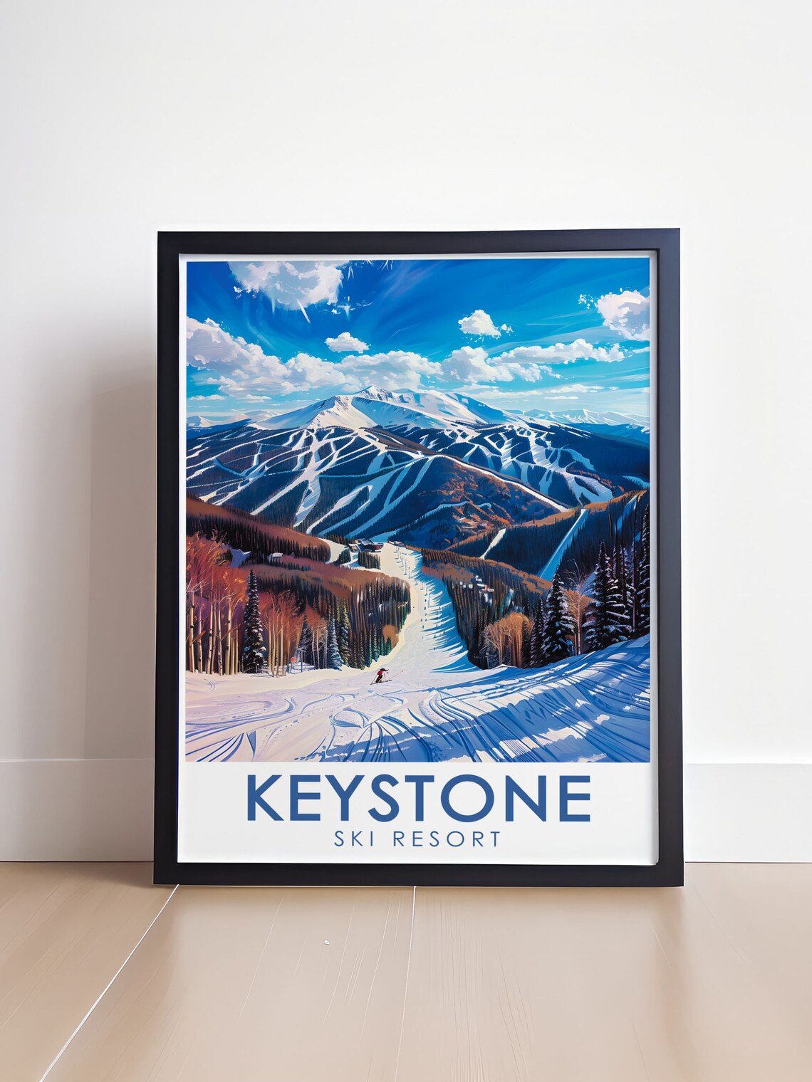 Keystone Ski Resort Dercum Mountain Travel Poster - Image 4