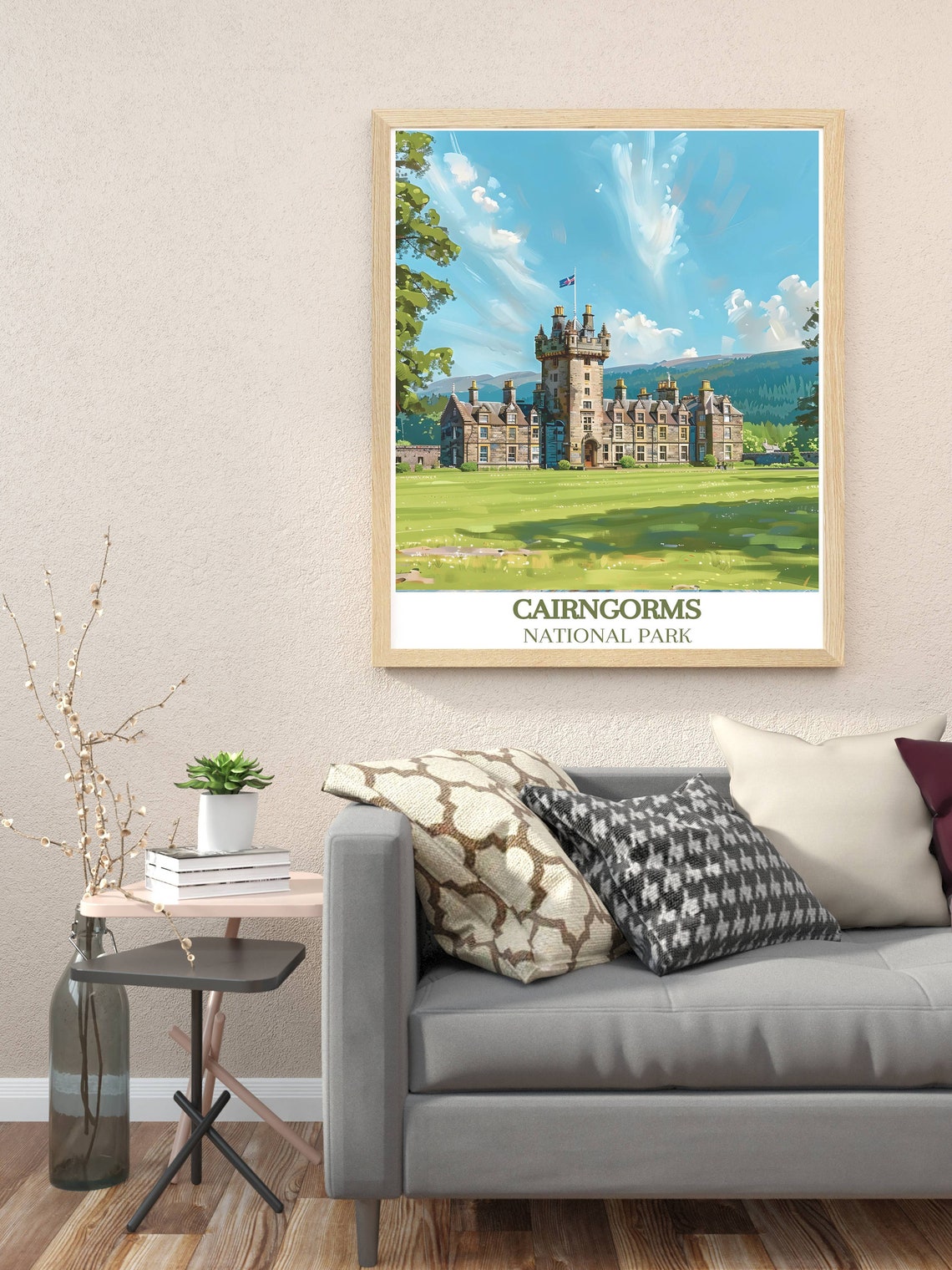 Cairngorms National Park Historic Castle Summer Lawn Scene Poster - Image 2