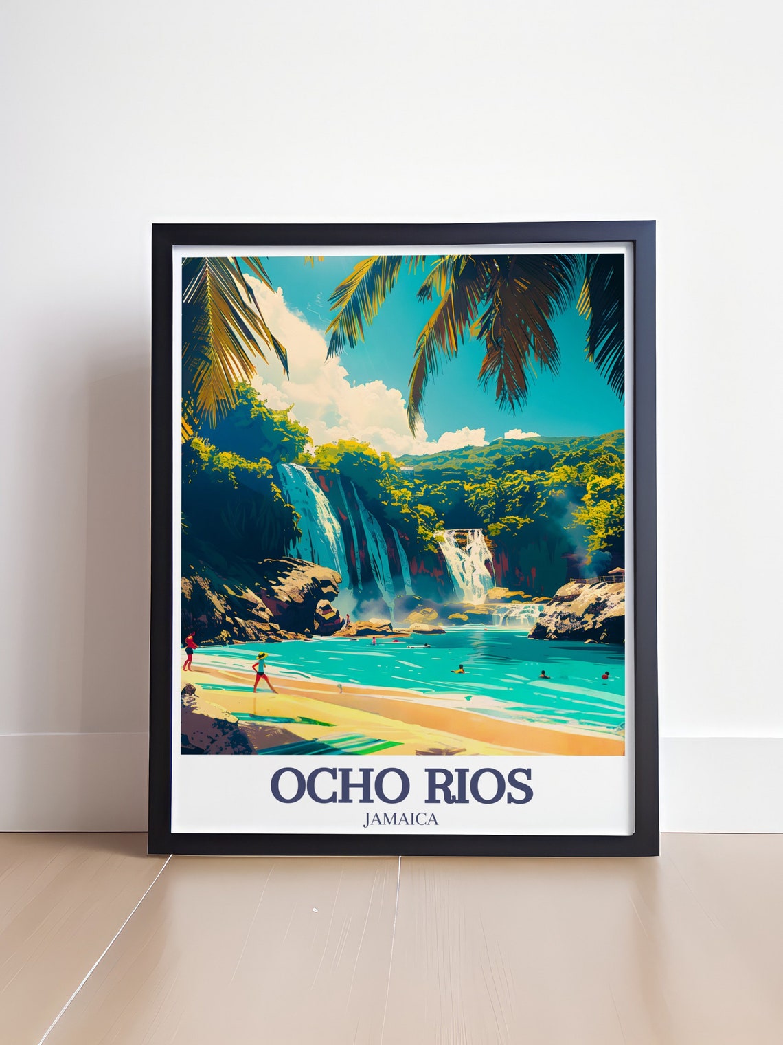 Dunns River Falls Ocho Rios Jamaica Beach Cascades Travel Poster - Image 4