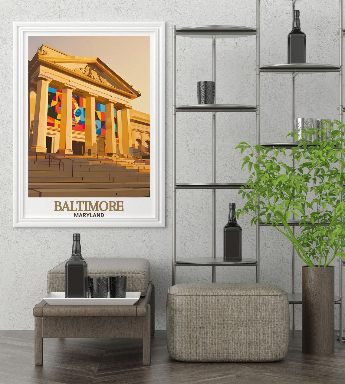 Baltimore Maryland Museum of Art Neoclassical Building Poster - Image 2