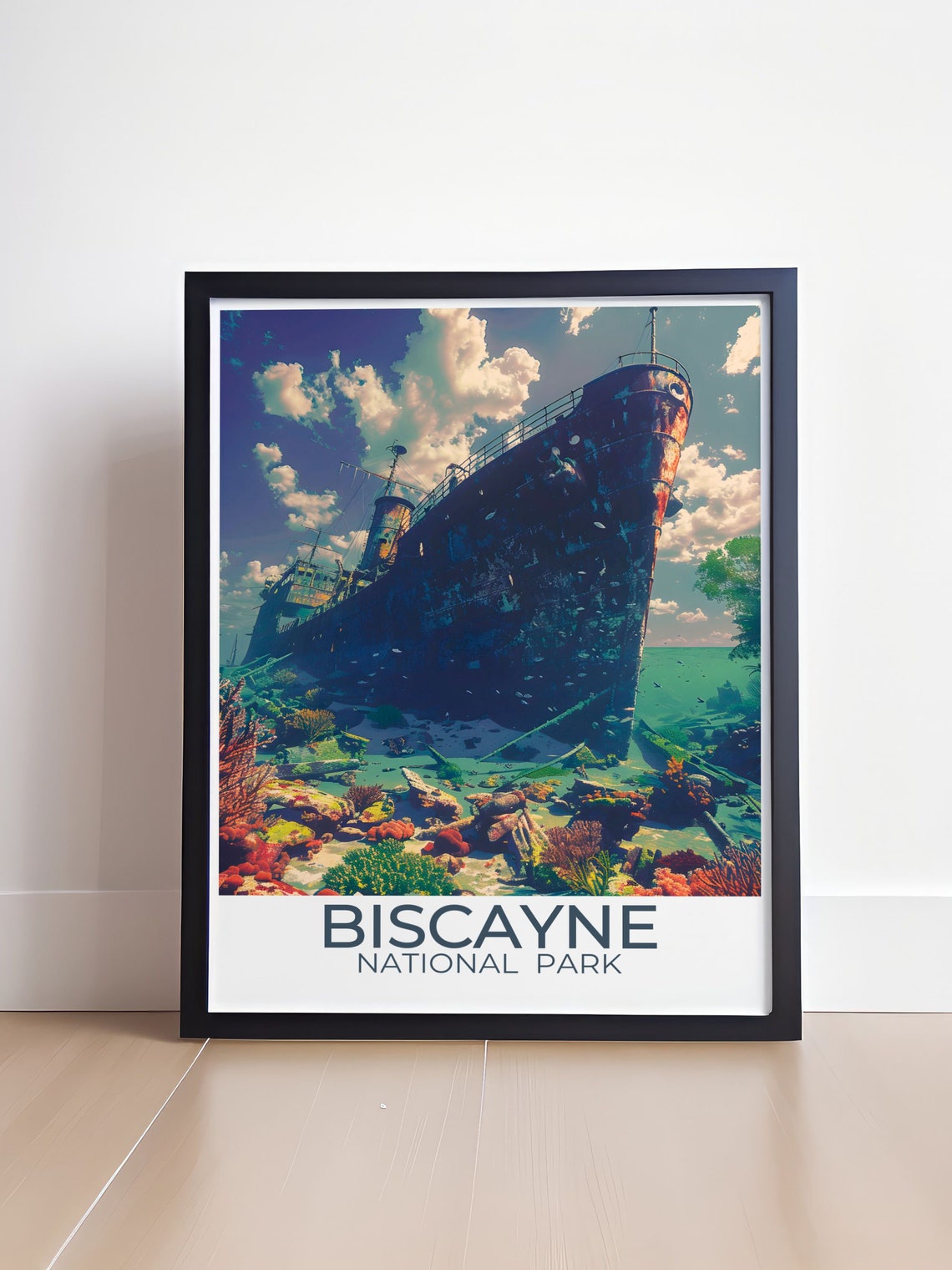 Biscayne National Park Sunken Shipwreck Over A Coral Reef Poster - Image 4