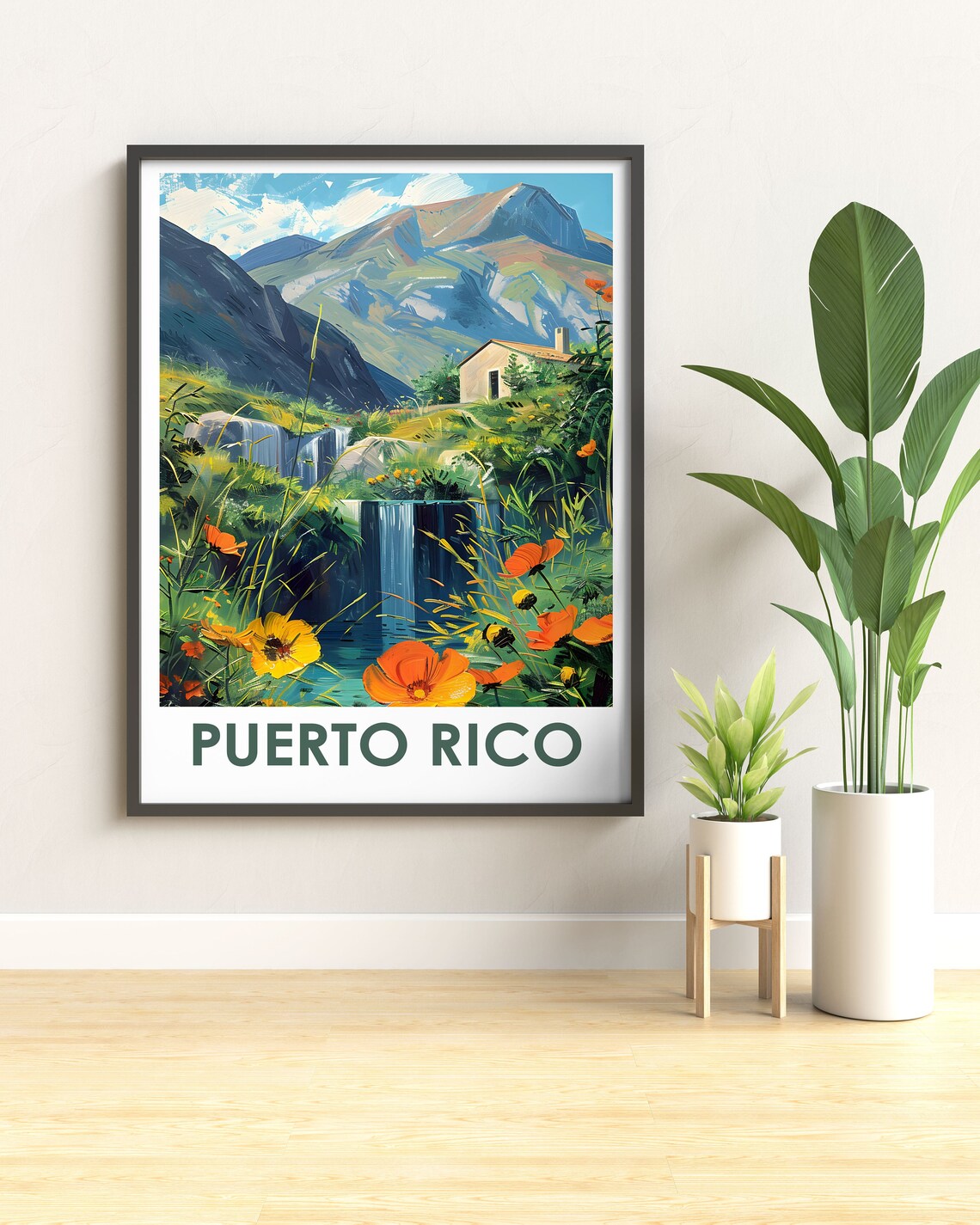 Puerto Rico El Yunque Rainforest Waterfalls Tropical Forest Travel Poster - Image 3