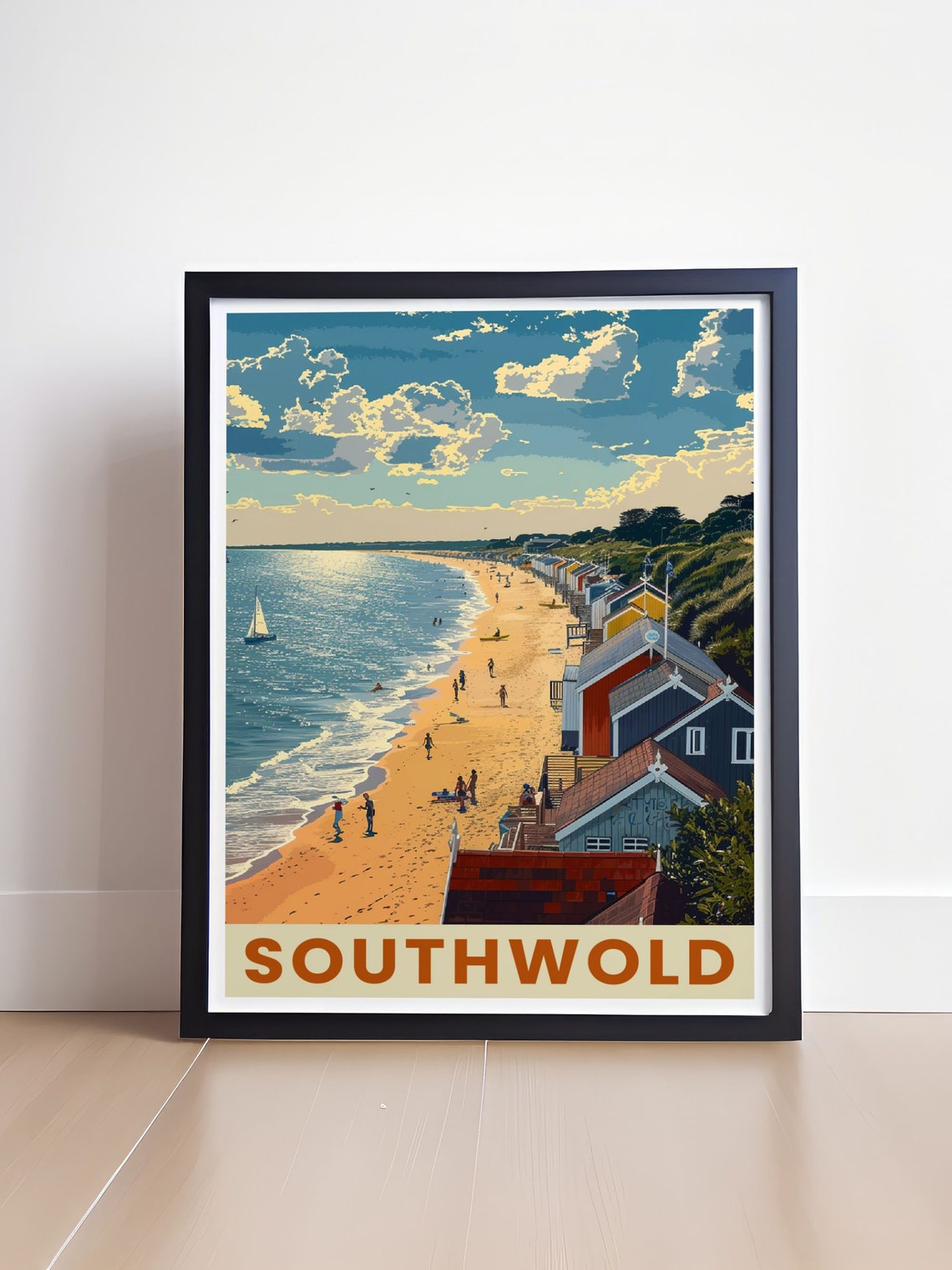 Southwold Suffolk England Beach Huts Vintage Seaside Travel Poster - Image 4