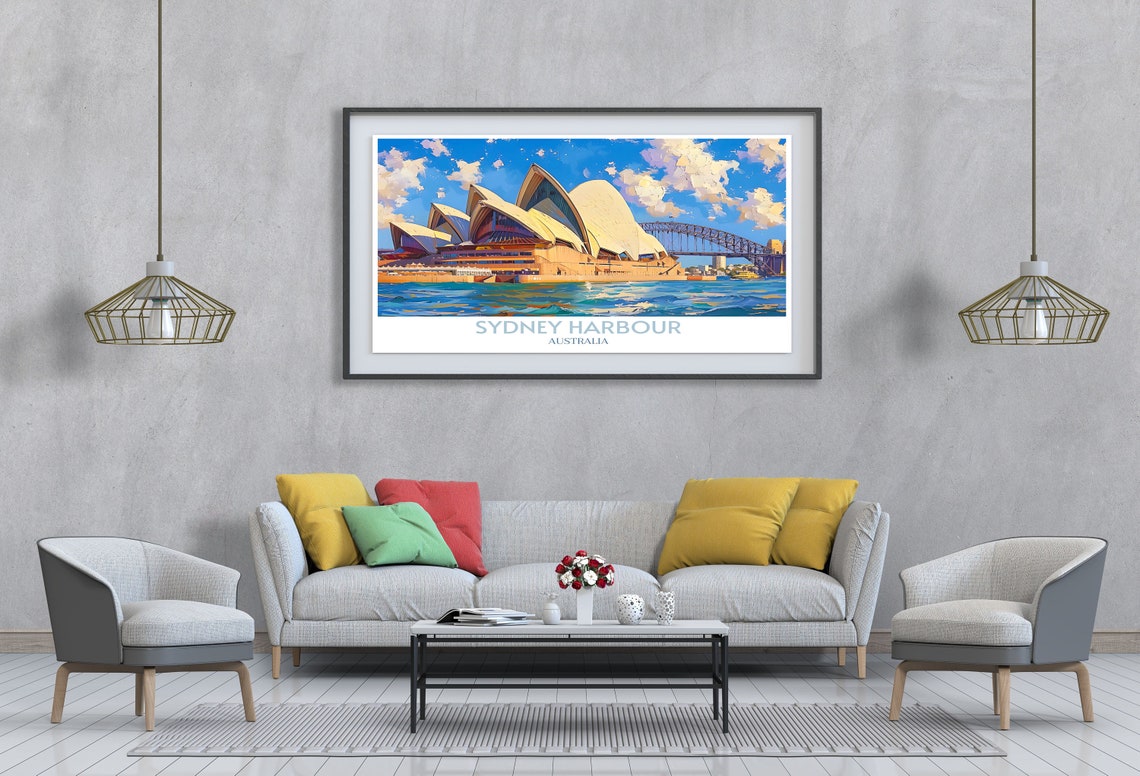 Sydney Harbour Opera House Close Up Blue Sky Day Travel Poster - Image 2
