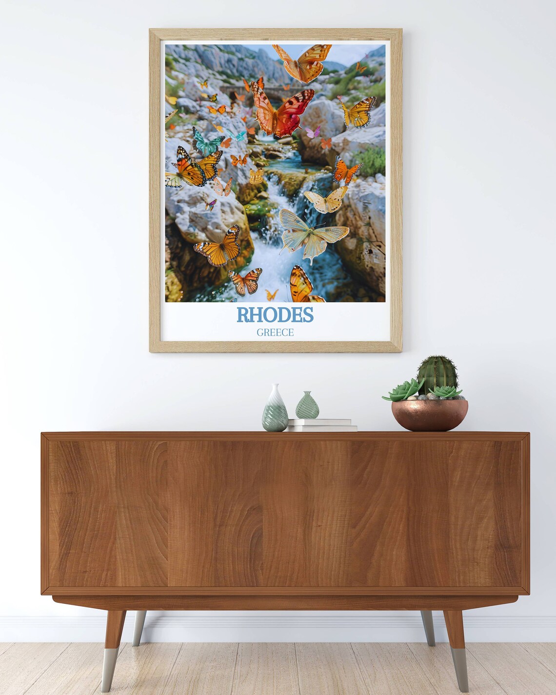 Rhodes Greece Butterflies Valley Rocky Stream Island Magic Poster - Image 3