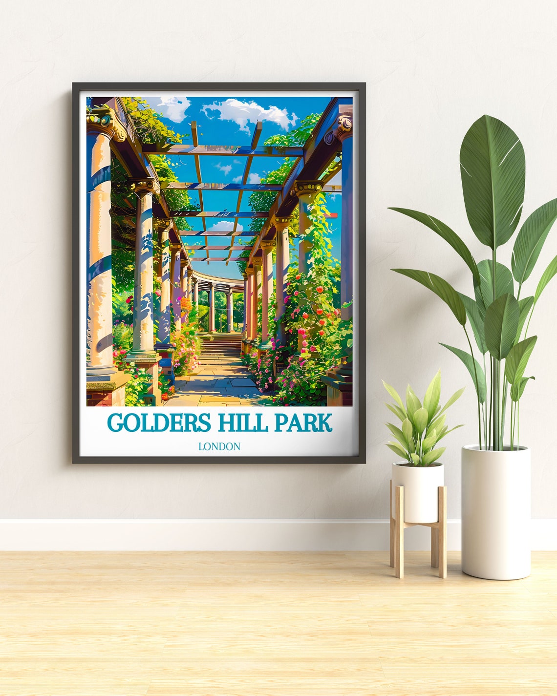 Golders Hill Park London Pergola Colonnade Flower Garden Poster - Image 3