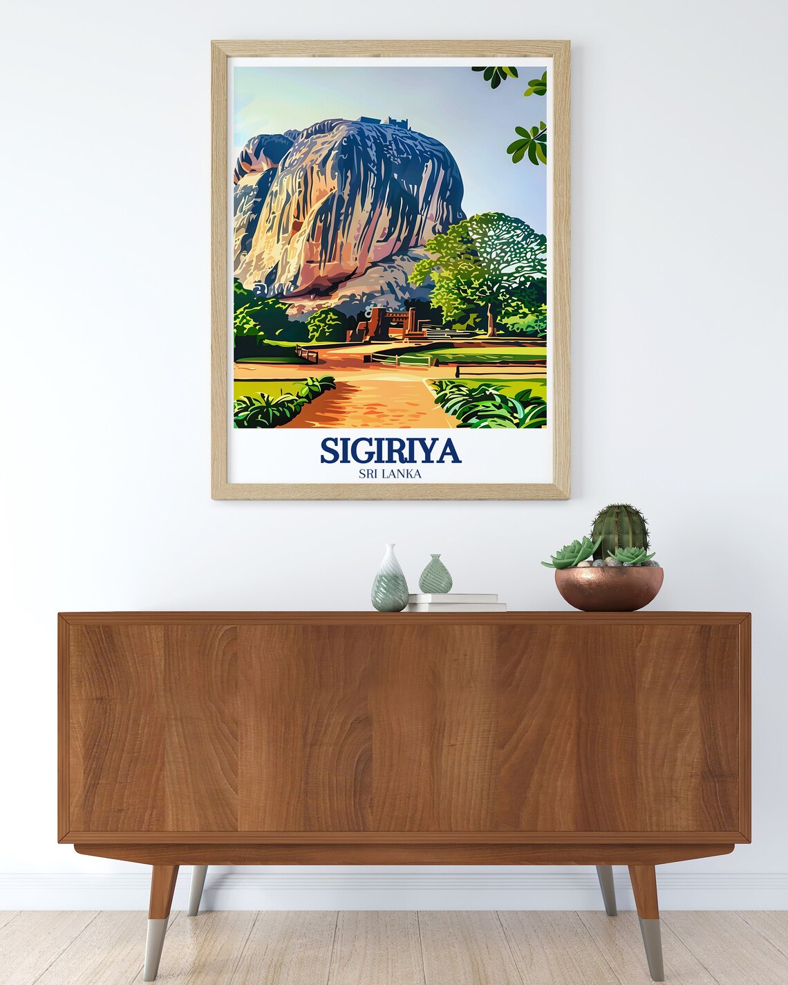 Sigiriya Rock Fortress Gardens Path Sri Lanka Vintage Poster - Image 2