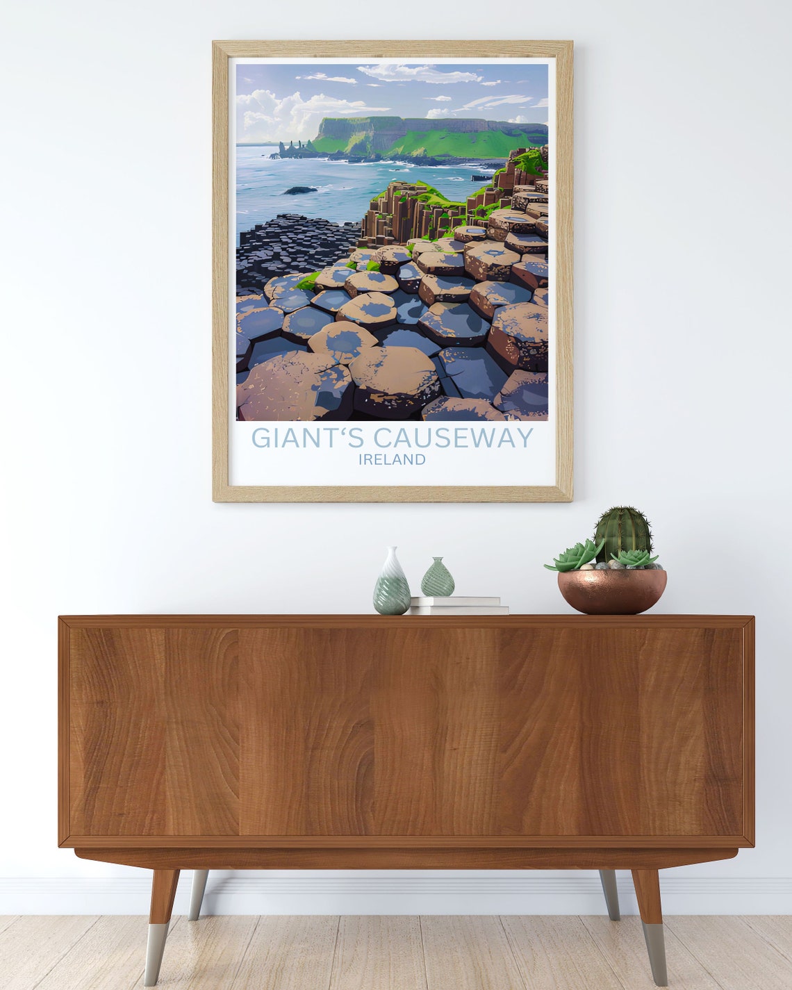 Giant's Causeway Ireland Basalt Sea Columns Coastal Travel Poster - Image 3