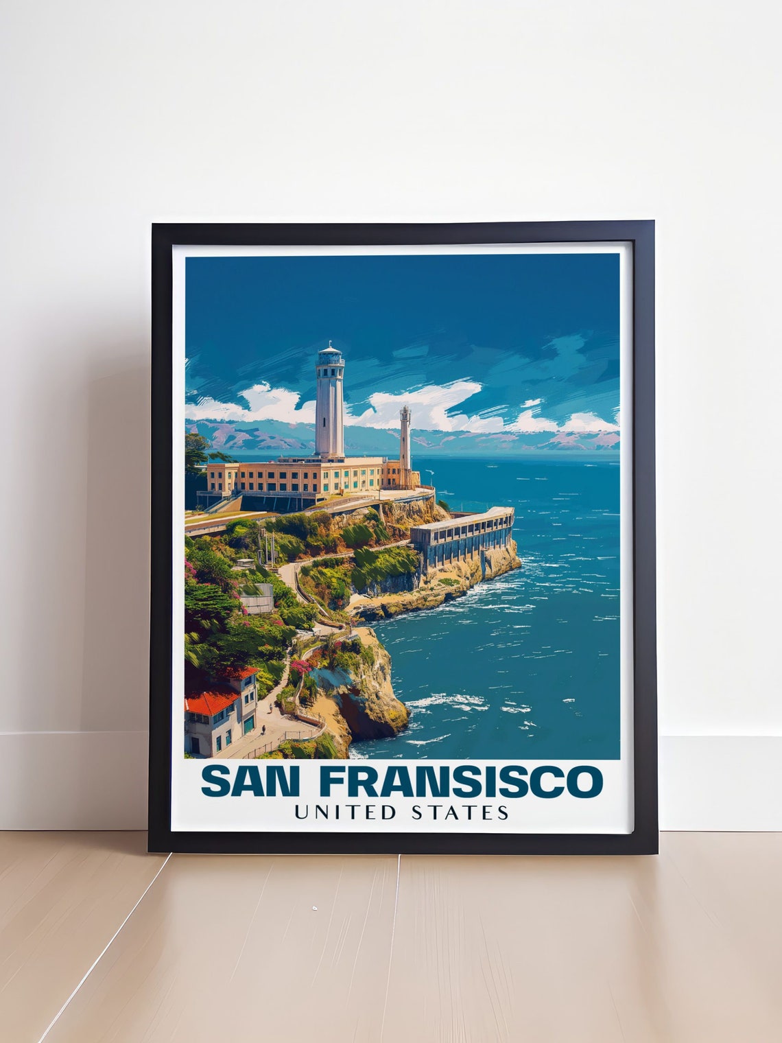 San Francisco Alcatraz Island Historic Prison Bay View Travel Poster - Image 4