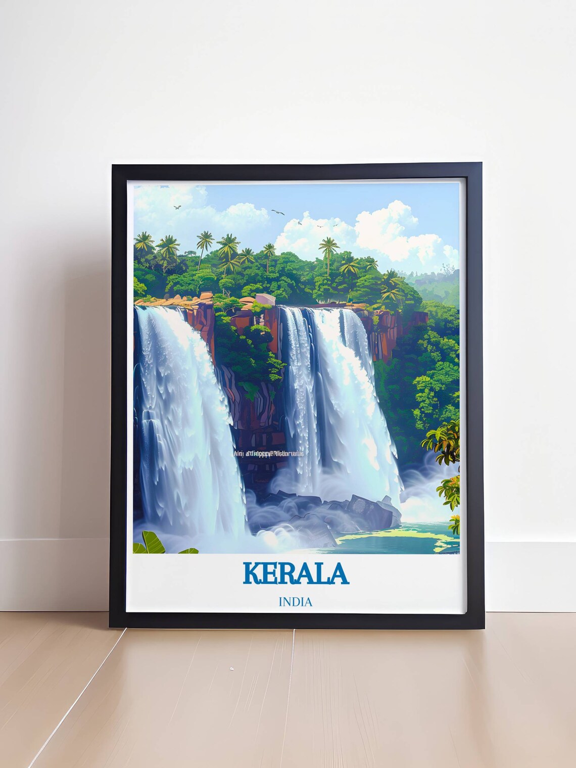 Kerala Twin Waterfalls Lush Jungle Falls India Travel Poster - Image 4